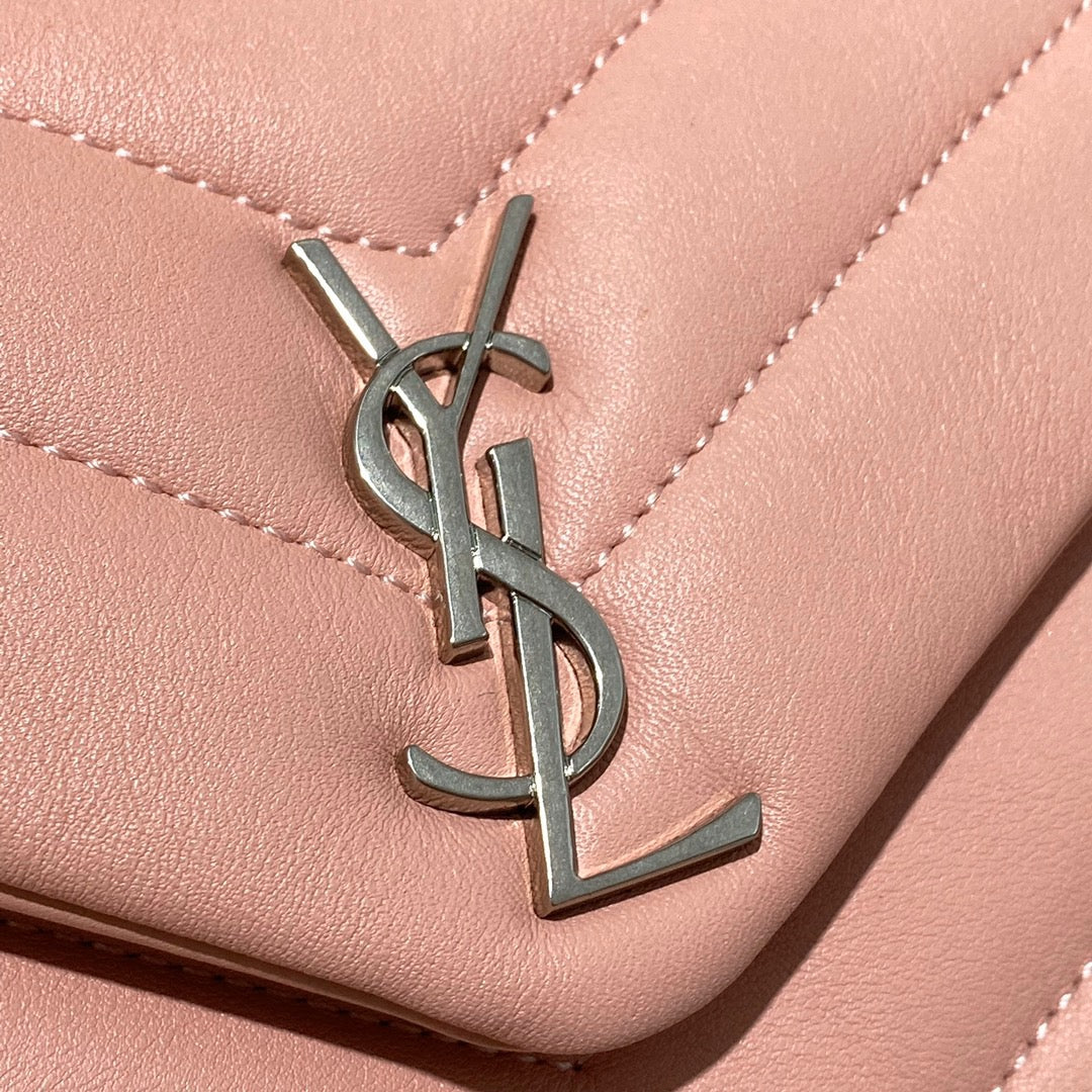 Saint Laurent LouLou Chain Bag In Pink Quilted Calfskin