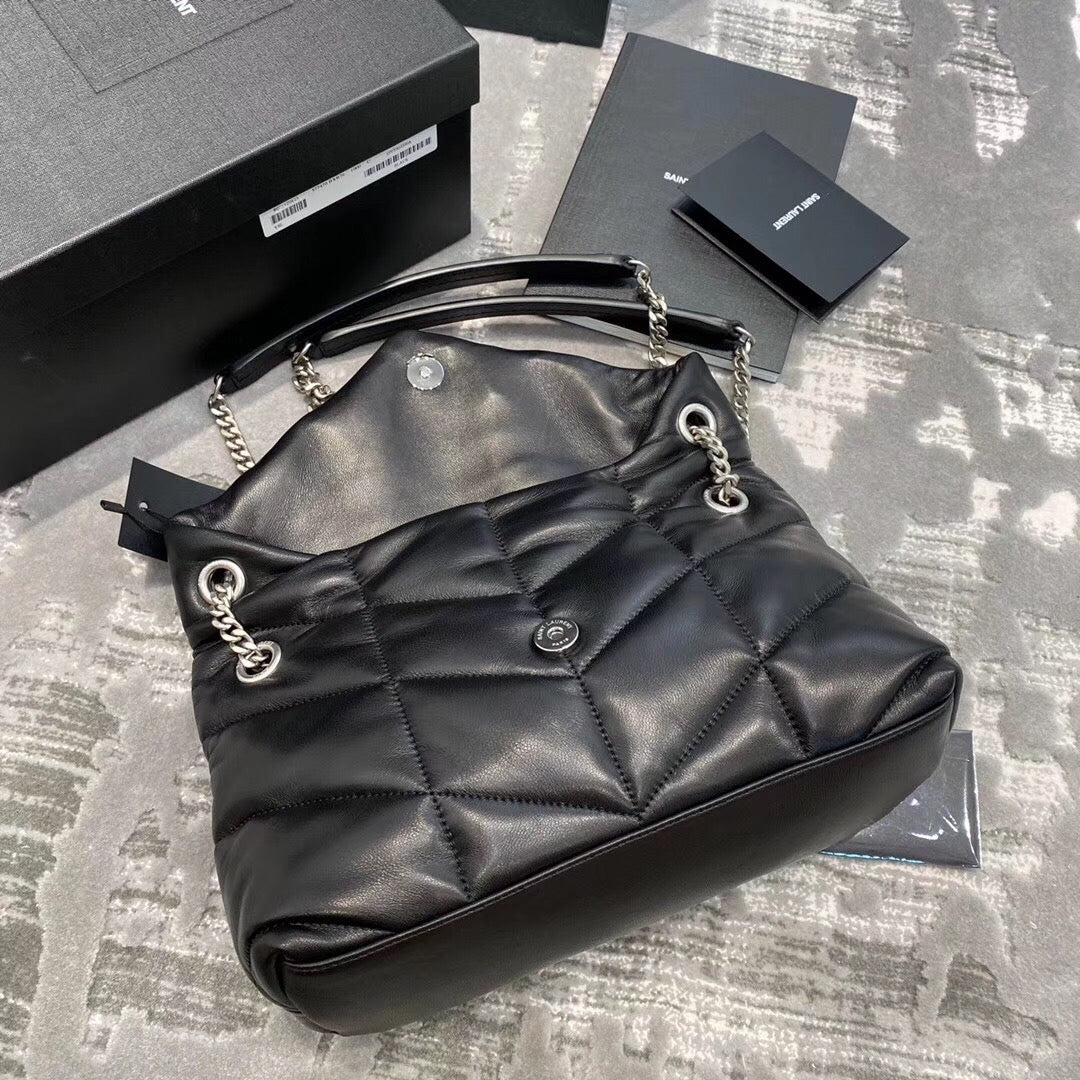 Saint Laurent LouLou Chain Bag In Noir Quilted Calfskin