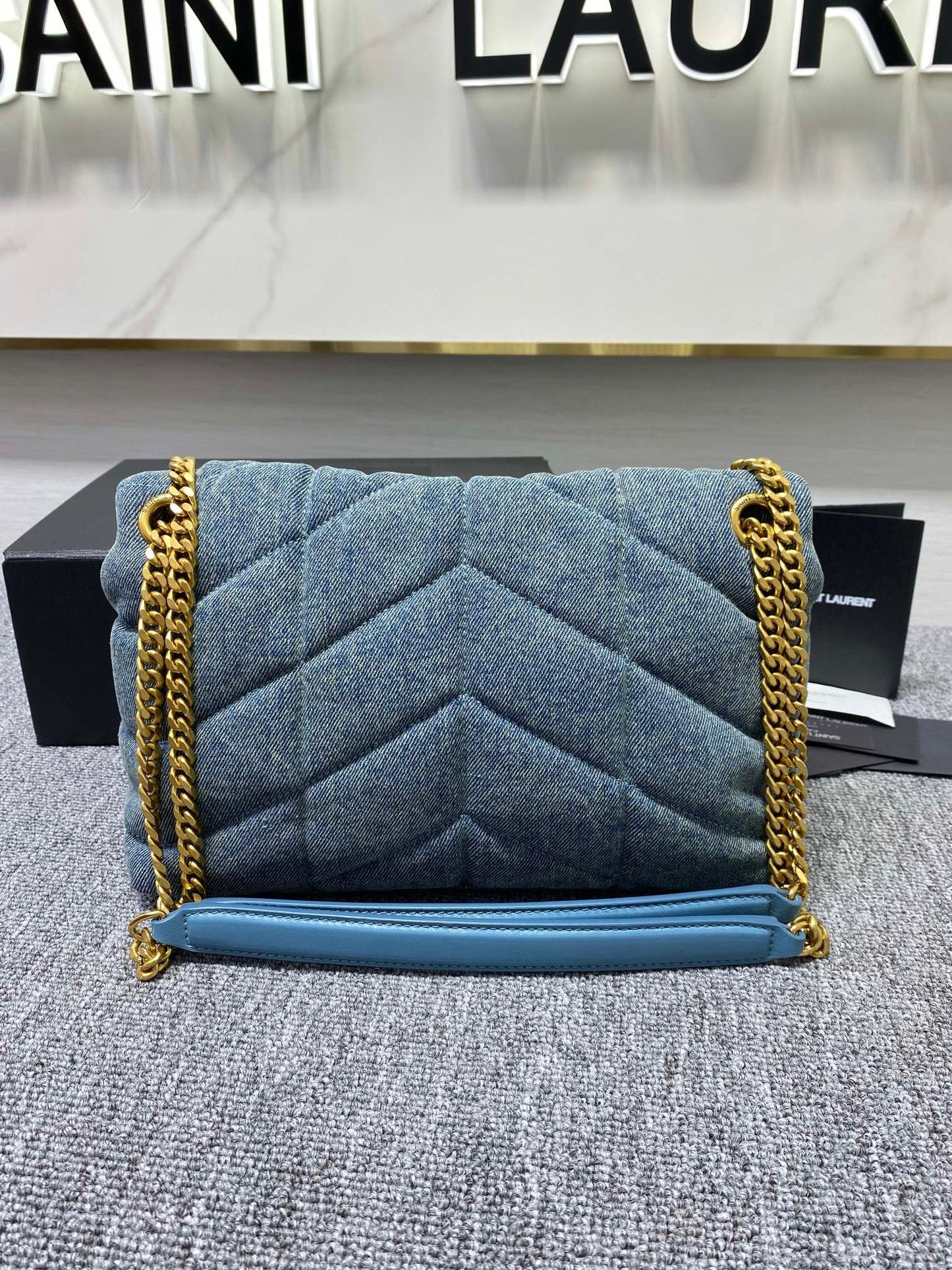 Saint Laurent LouLou Retro Denim Chain Bag