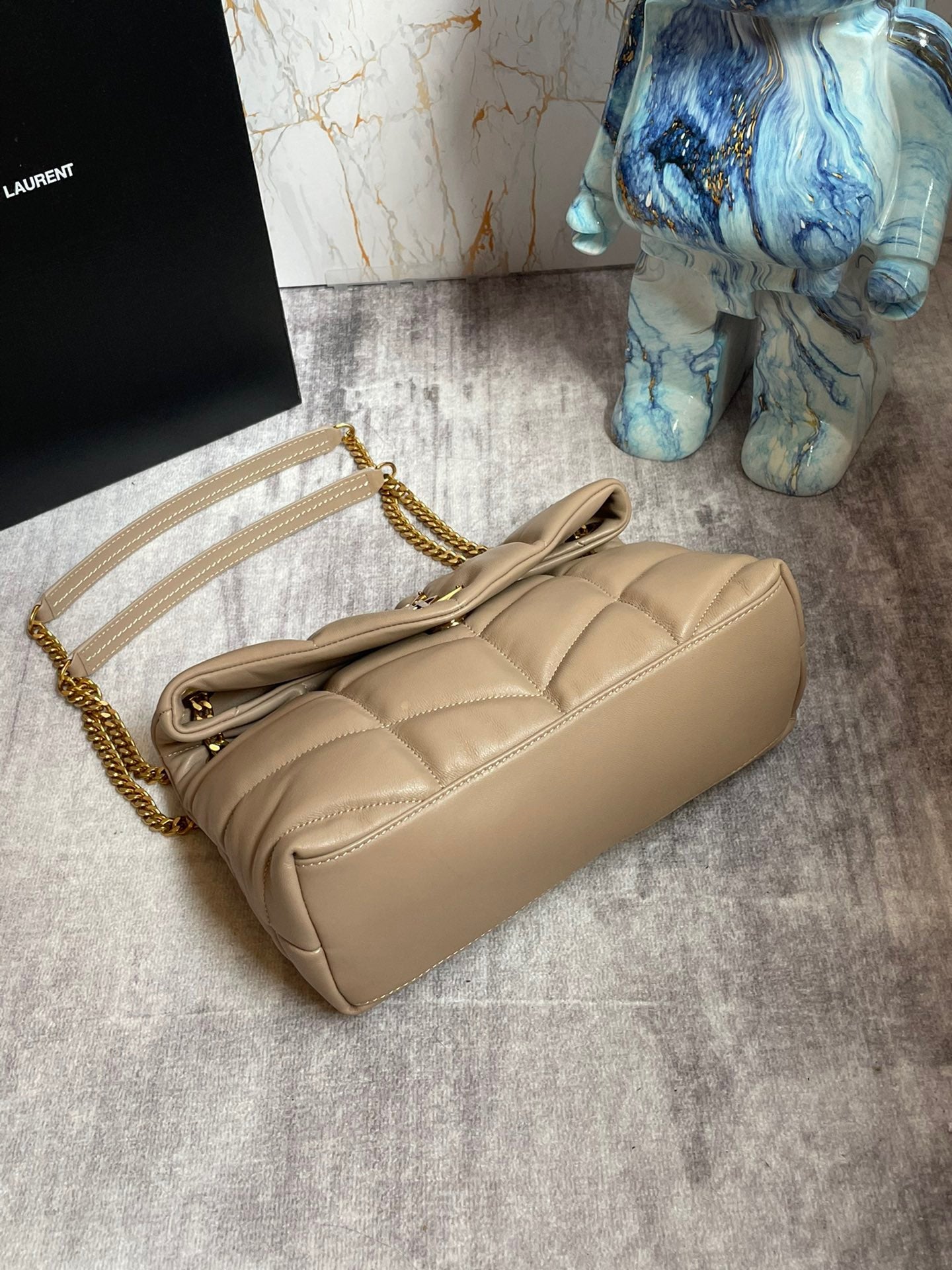 Saint Laurent LouLou Chain Bag In Apricot Quilted Calfskin