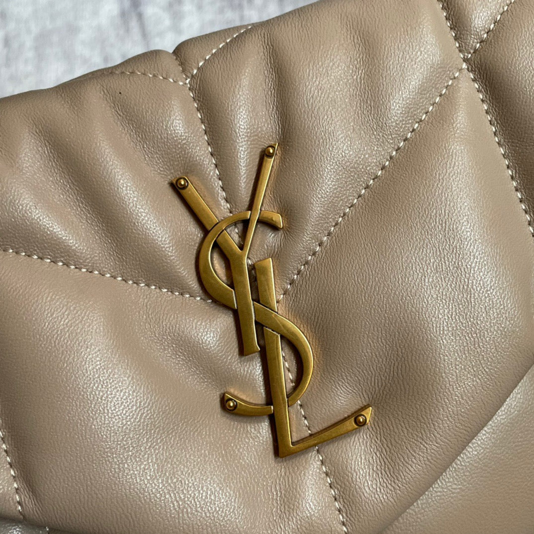 Saint Laurent LouLou Chain Bag In Apricot Quilted Calfskin