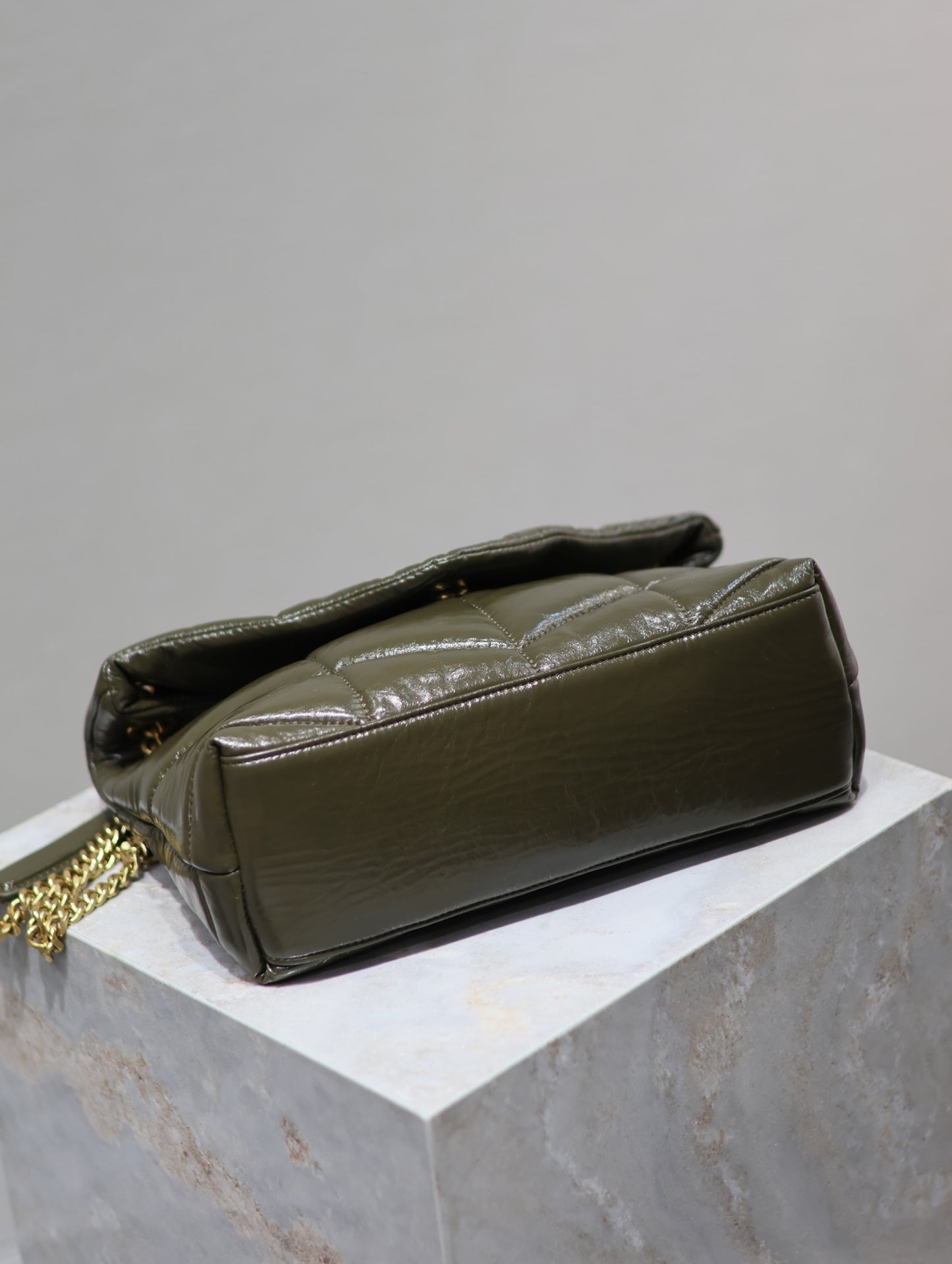 Saint Laurent LouLou Chain Bag In Jungle Green Quilted Calfskin