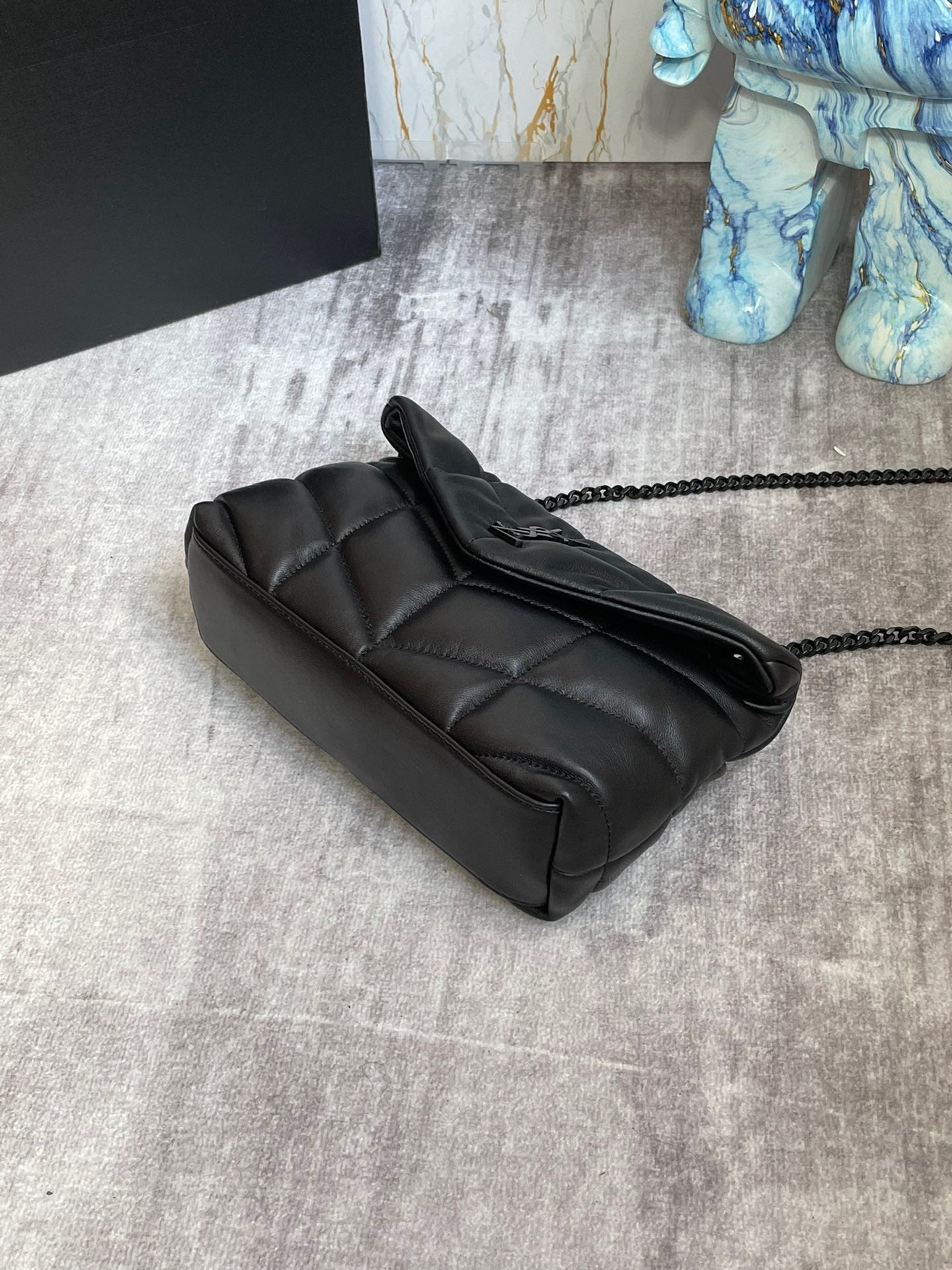 Saint Laurent Puffer Toy Bag In Black Quilted Lambskin With Black Hardware