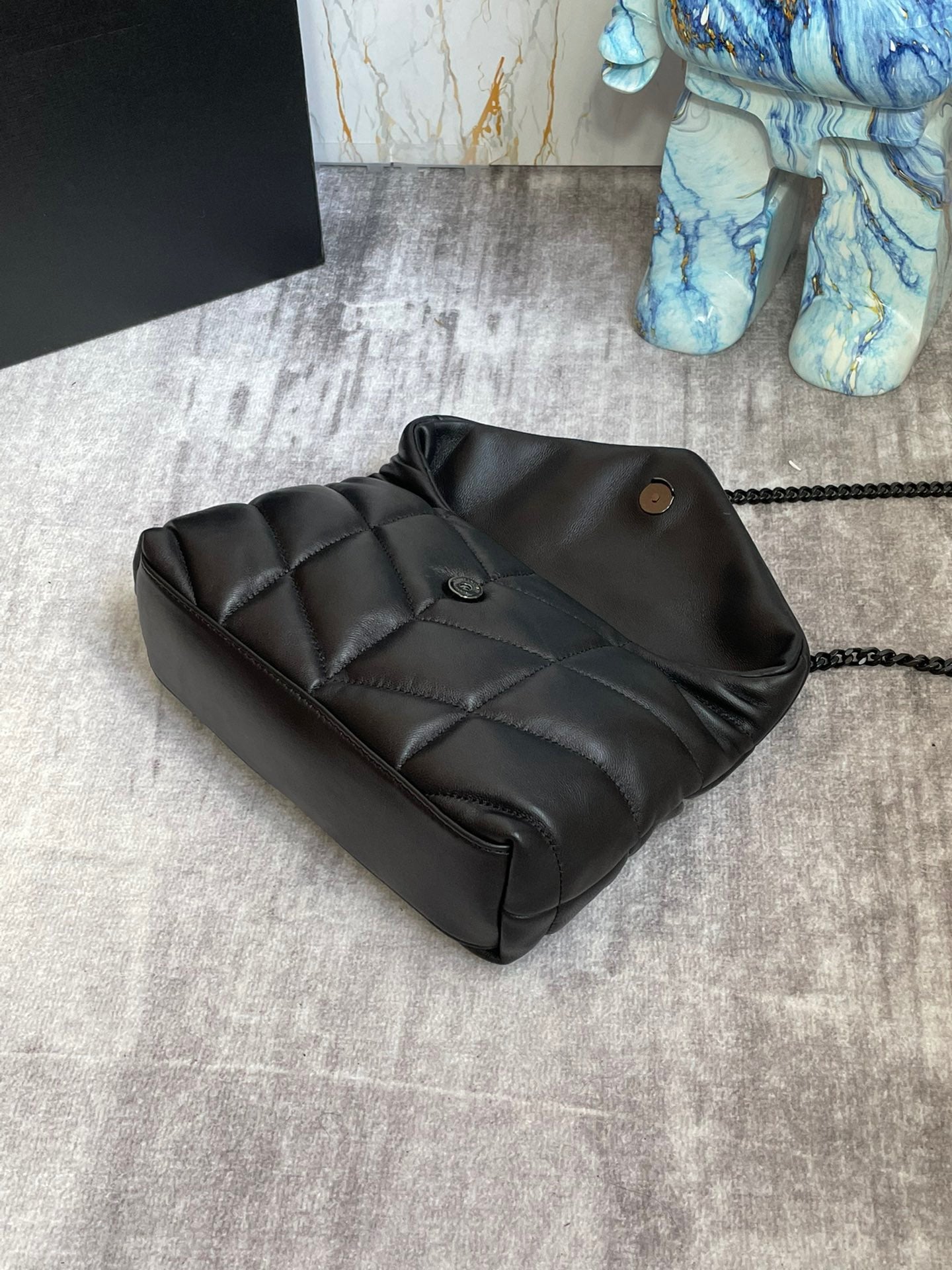 Saint Laurent Puffer Toy Bag In Black Quilted Lambskin With Black Hardware