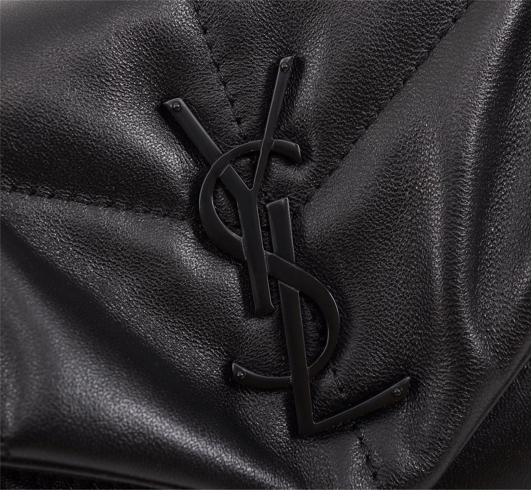 Saint Laurent Puffer Small Chain Bag In Black Lambskin