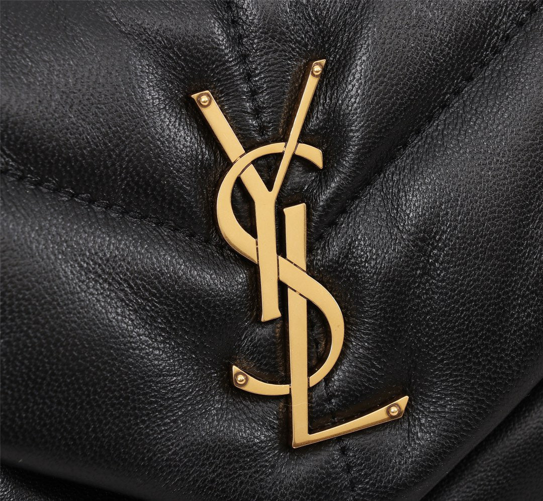 Saint Laurent Puffer Small Chain Bag In Black Lambskin