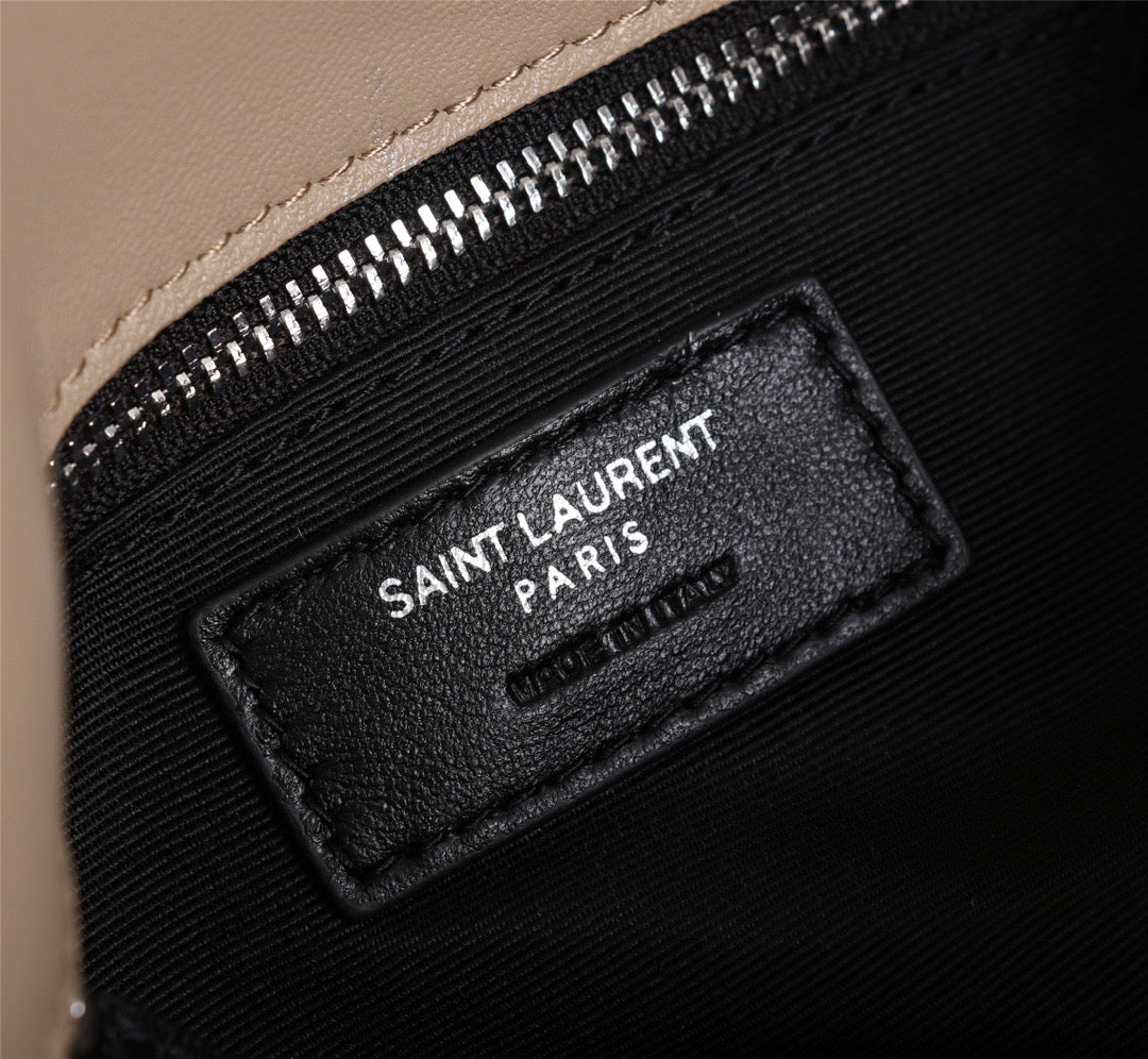 Saint Laurent Puffer Small Chain Bag In Nude Lambskin