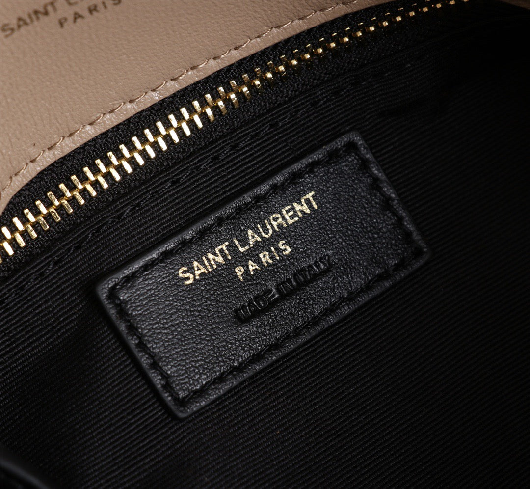 Saint Laurent Puffer Small Chain Bag In Nude Lambskin