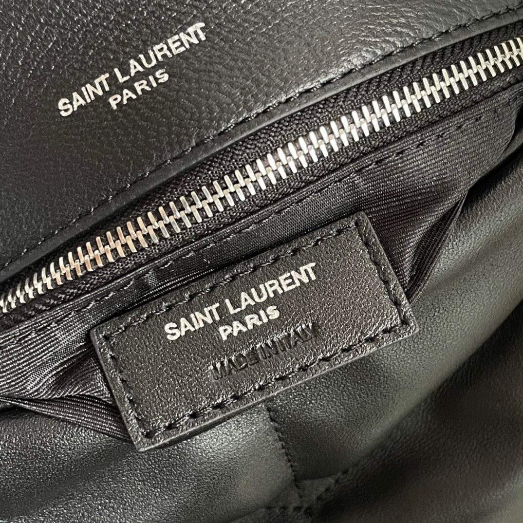 Saint Laurent Puffer Medium Chain Bag In Noir Lambskin