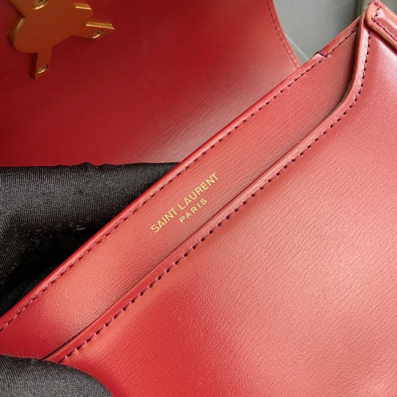 Saint Laurent Small Solferino Bag In Red Calfskin