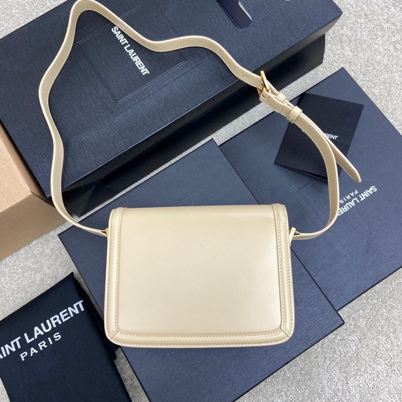 Saint Laurent Small Solferino Bag In Beige Calfskin