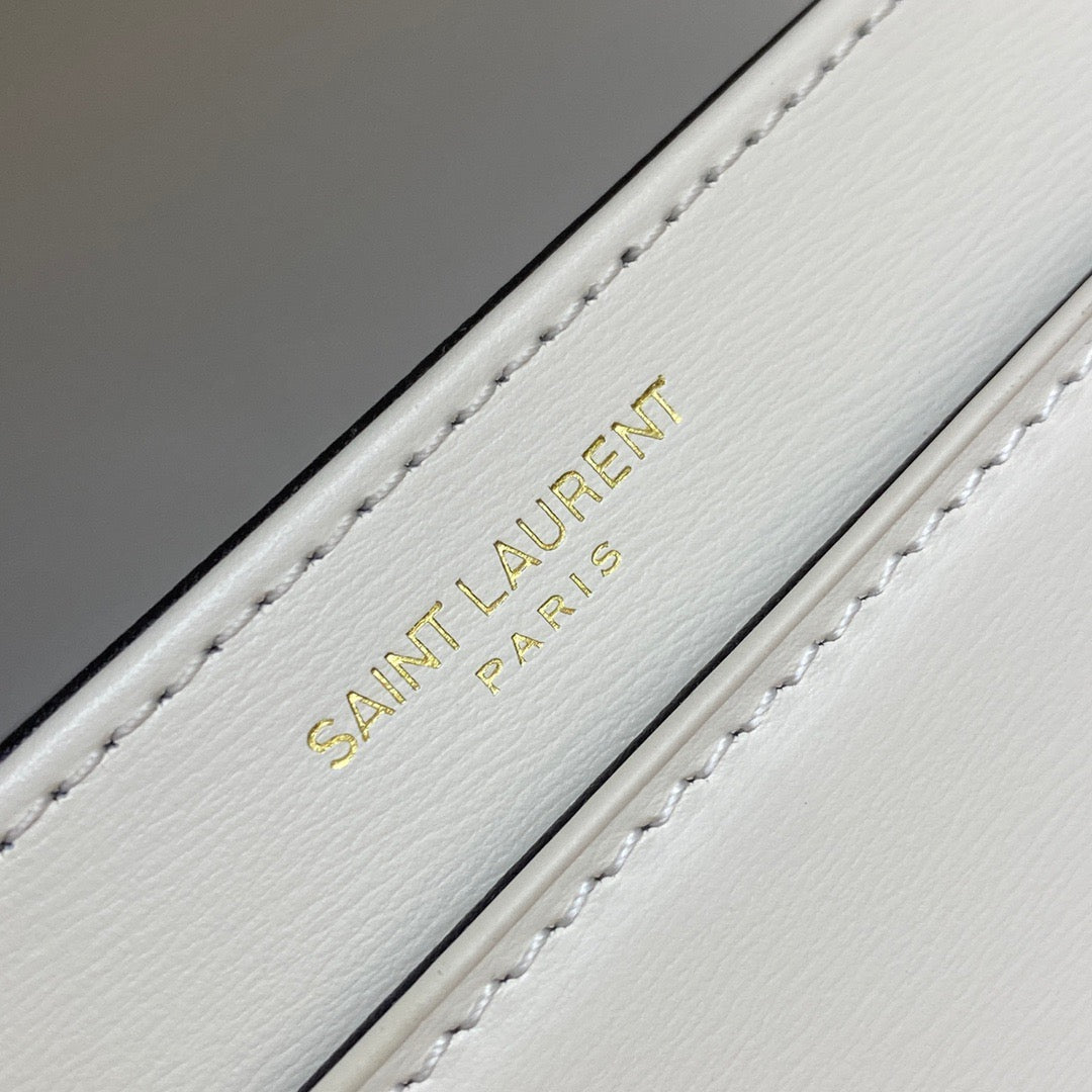 Saint Laurent Small Solferino Bag In White Calfskin