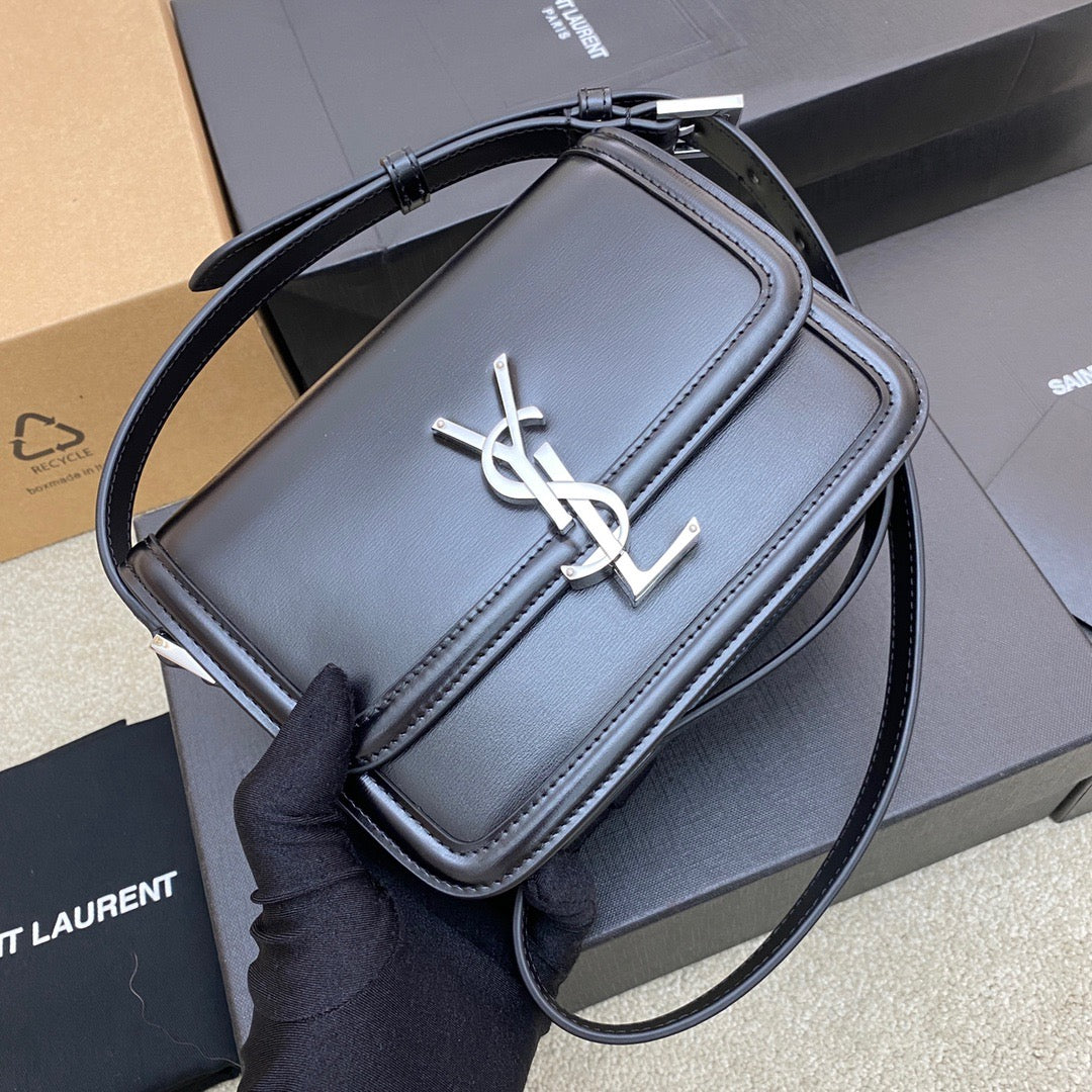 Saint Laurent Small Solferino Bag In Black Calfskin