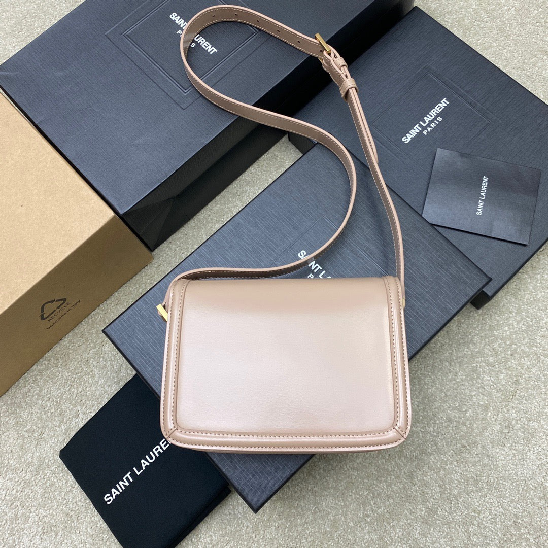 Saint Laurent Small Solferino Bag In Nude Calfskin