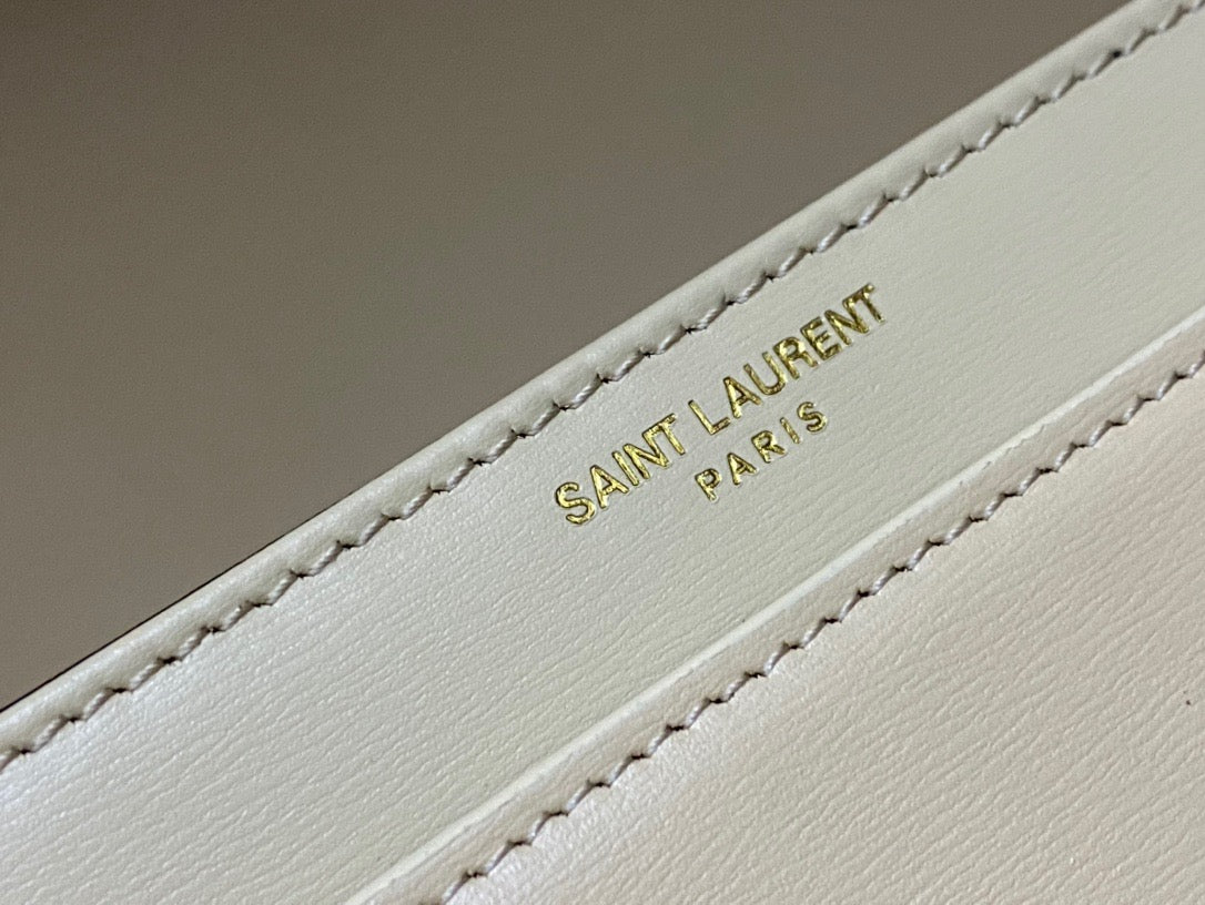 Saint Laurent Medium Solferino Bag In Beige Calfskin