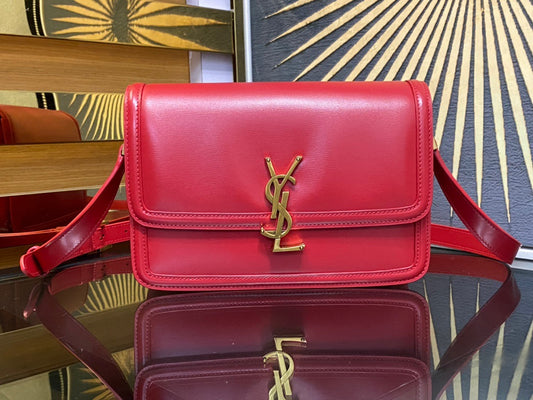 Saint Laurent Medium Solferino Bag In Red Calfskin