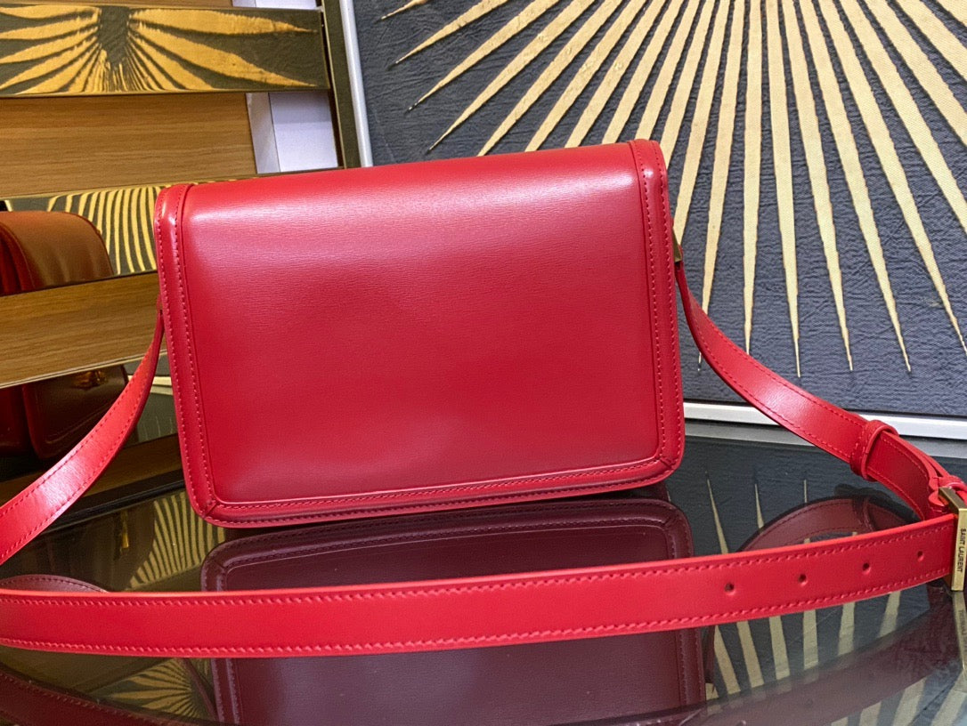 Saint Laurent Medium Solferino Bag In Red Calfskin