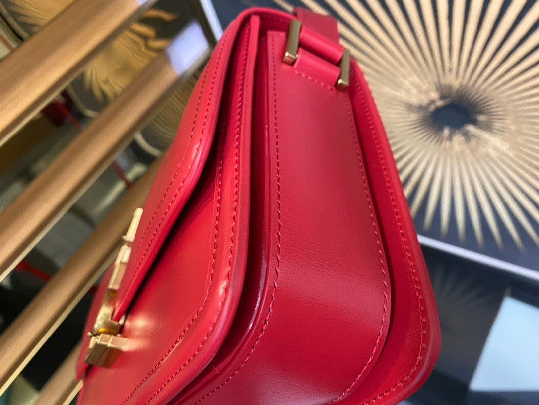 Saint Laurent Medium Solferino Bag In Red Calfskin