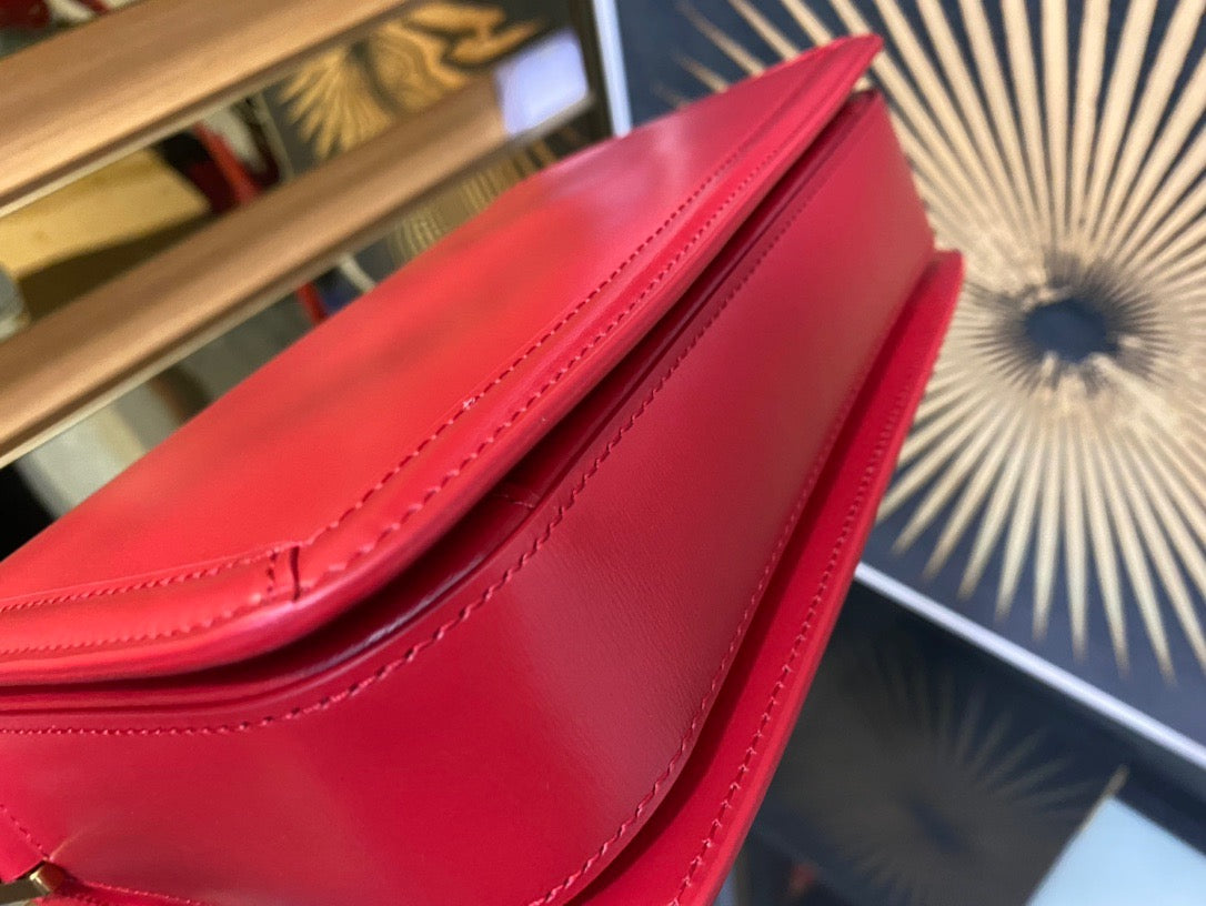 Saint Laurent Medium Solferino Bag In Red Calfskin