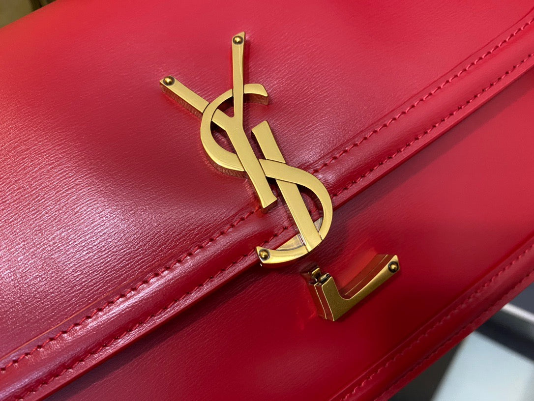 Saint Laurent Medium Solferino Bag In Red Calfskin