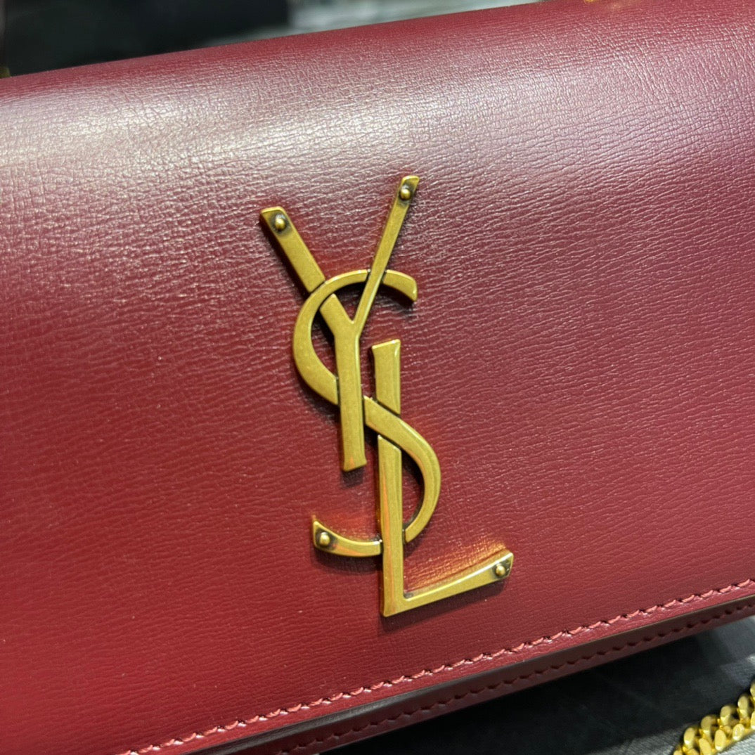 Saint Laurent Sunset Small Top Handle Bag In Red Calfskin