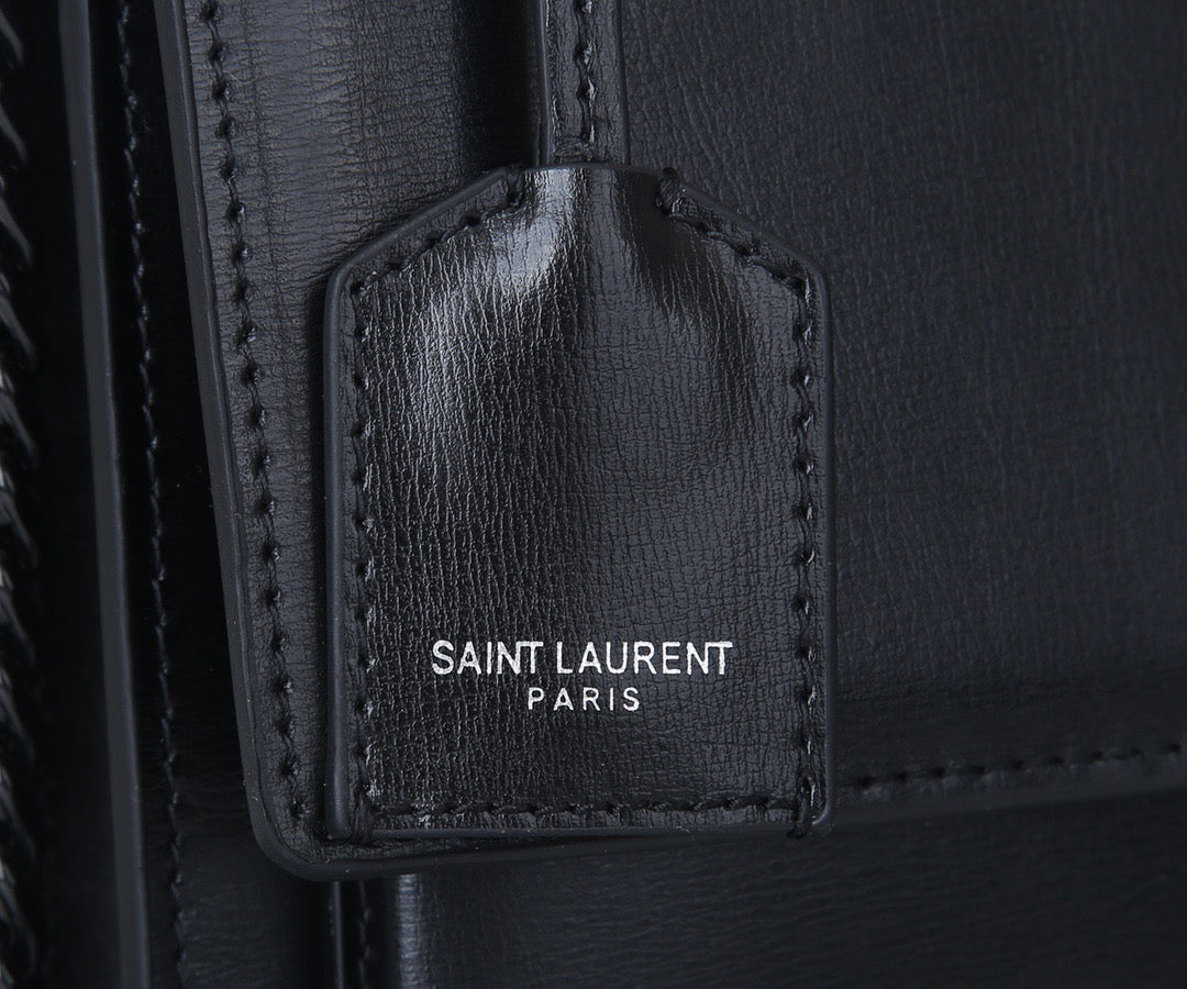 Saint Laurent Sunset Medium Chain Bag In Black Calfskin