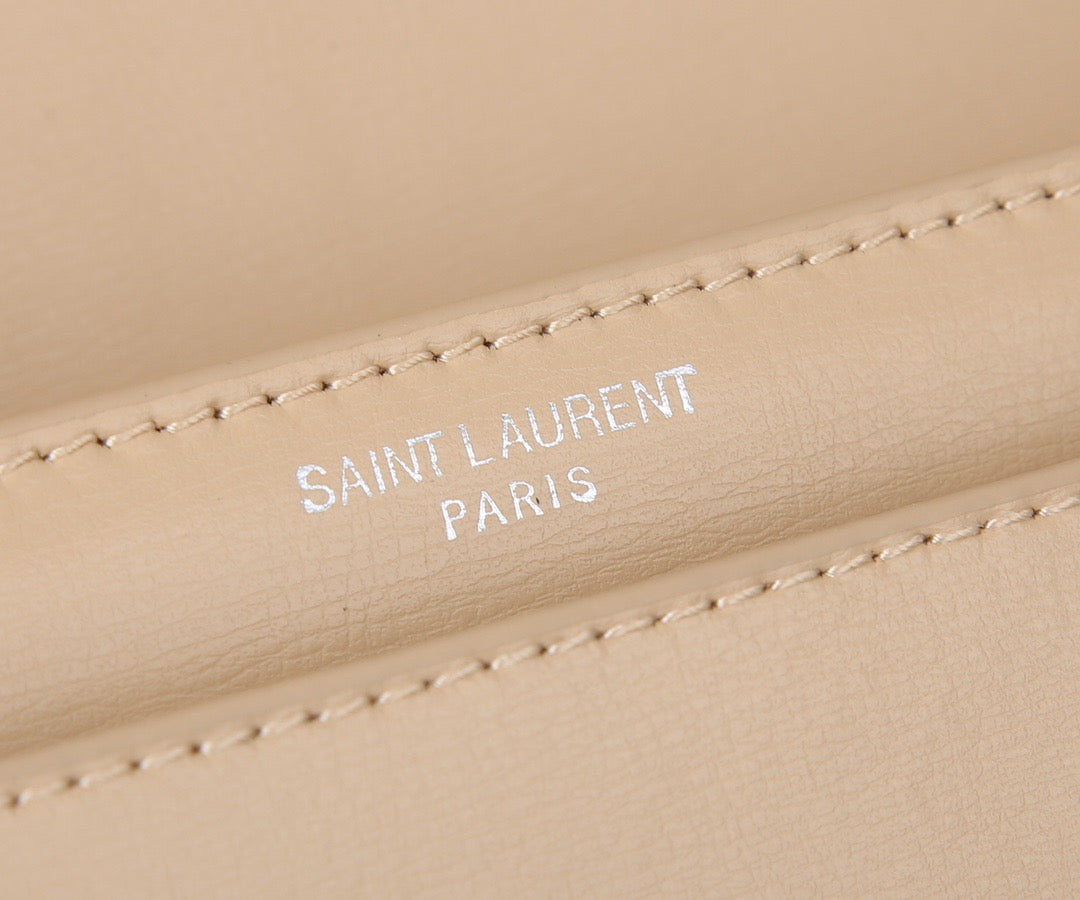 Saint Laurent Sunset Medium Chain Bag In Nude Calfskin