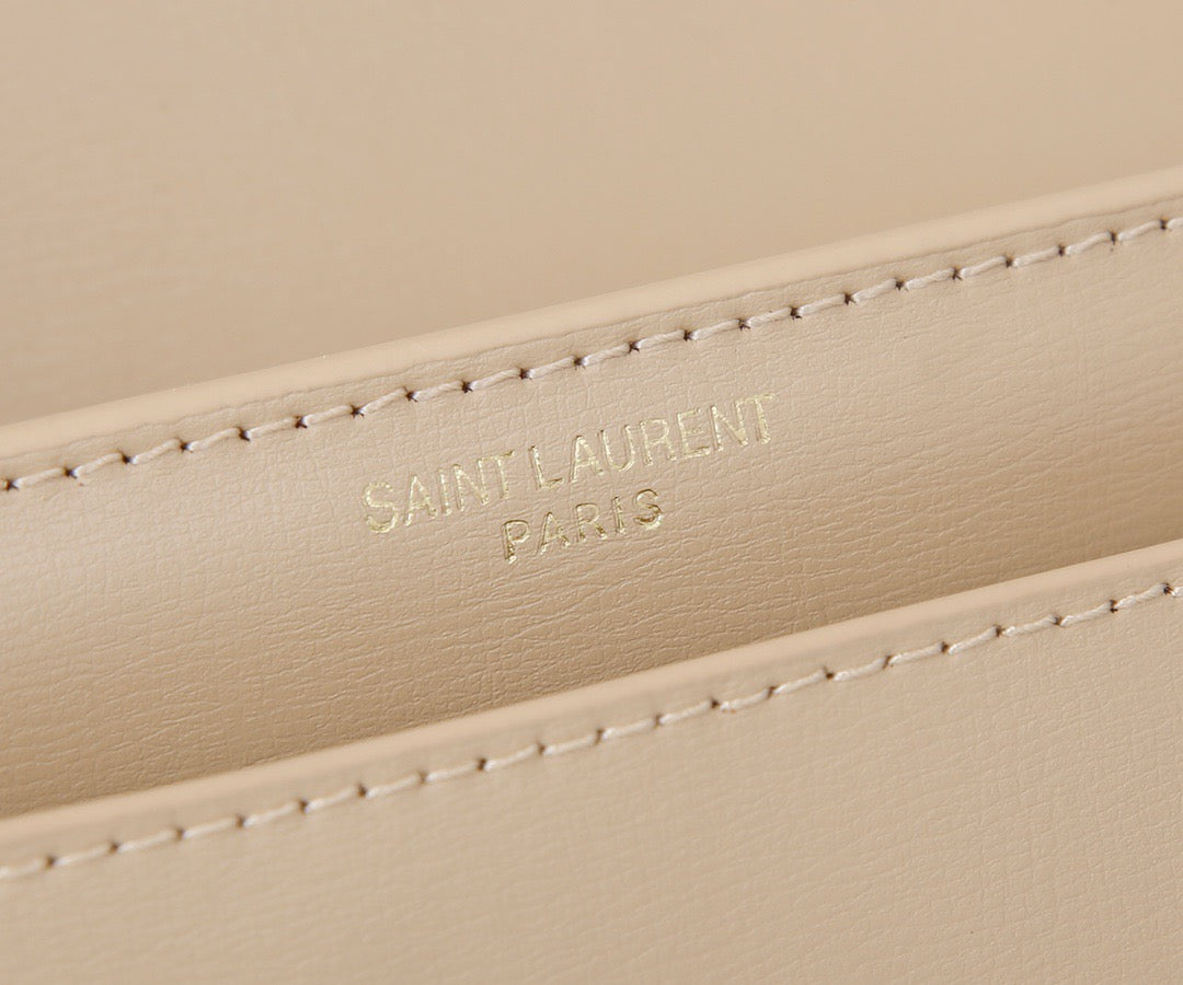 Saint Laurent Sunset Medium Chain Bag In Nude Calfskin