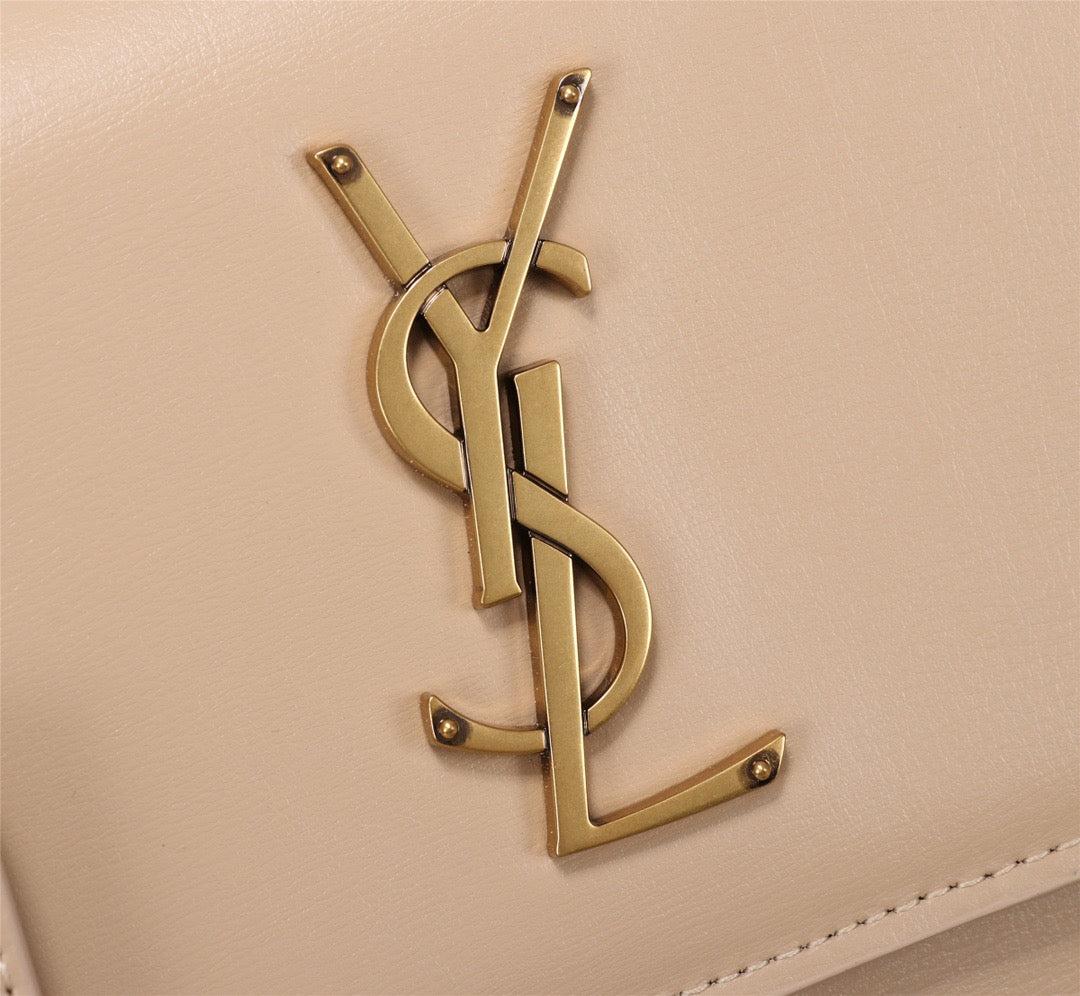 Saint Laurent Sunset Large Top Handle Bag In Beige Calfskin