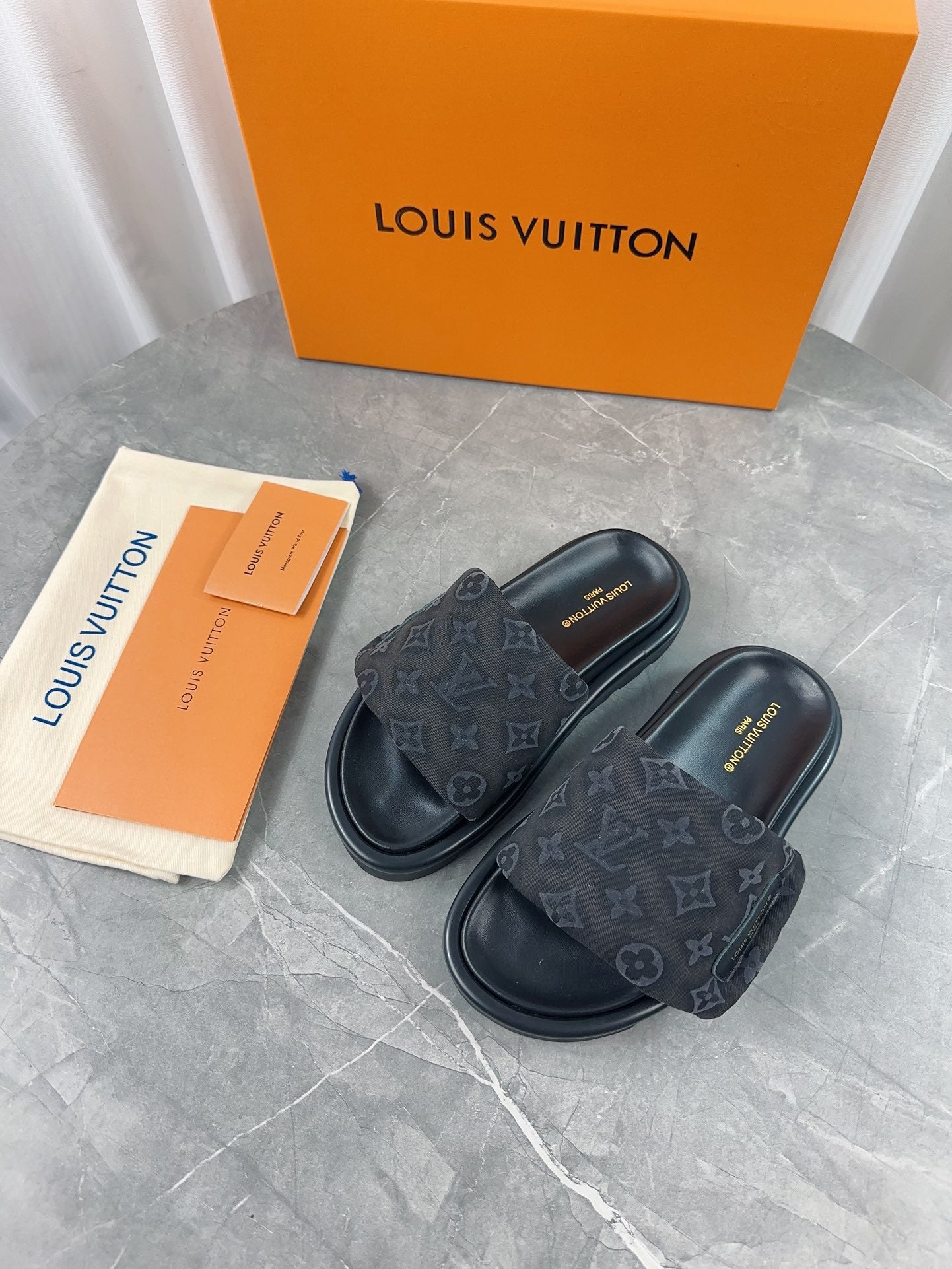 Louis Vuitton Pool Pillow Comfort Slippers In Black