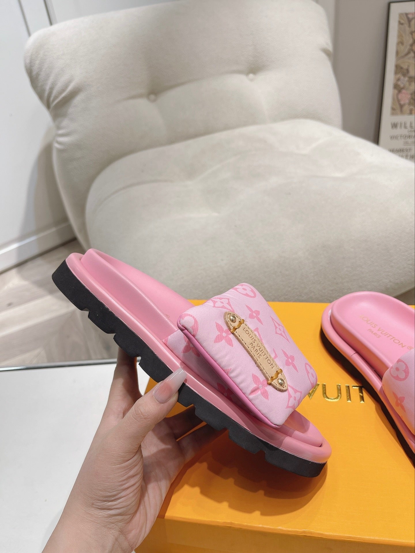 LV Denim Pink Presbyopic Slippers