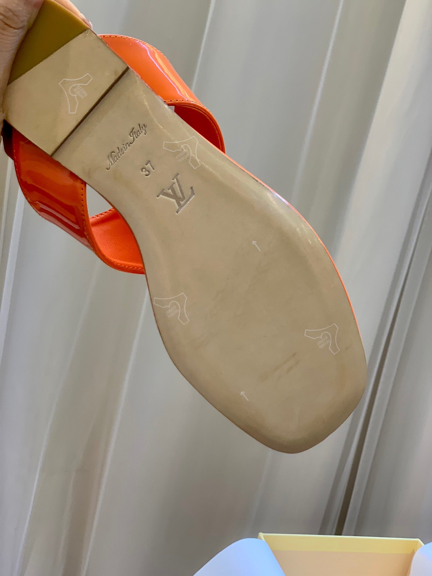 LV Orange Slippers With LV Logo