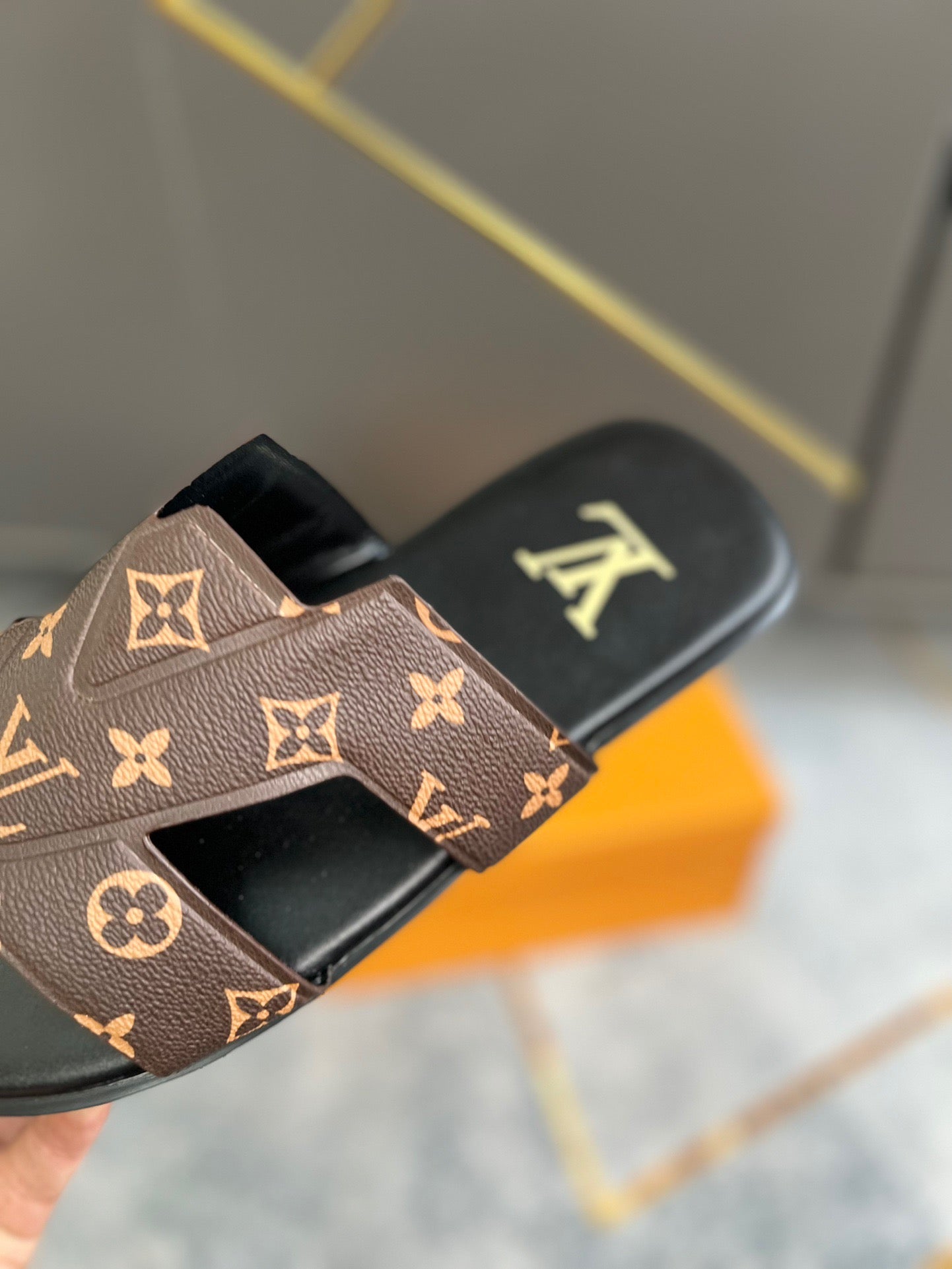 LV Fashion Dark Brown Presbyopic Mules Slippers