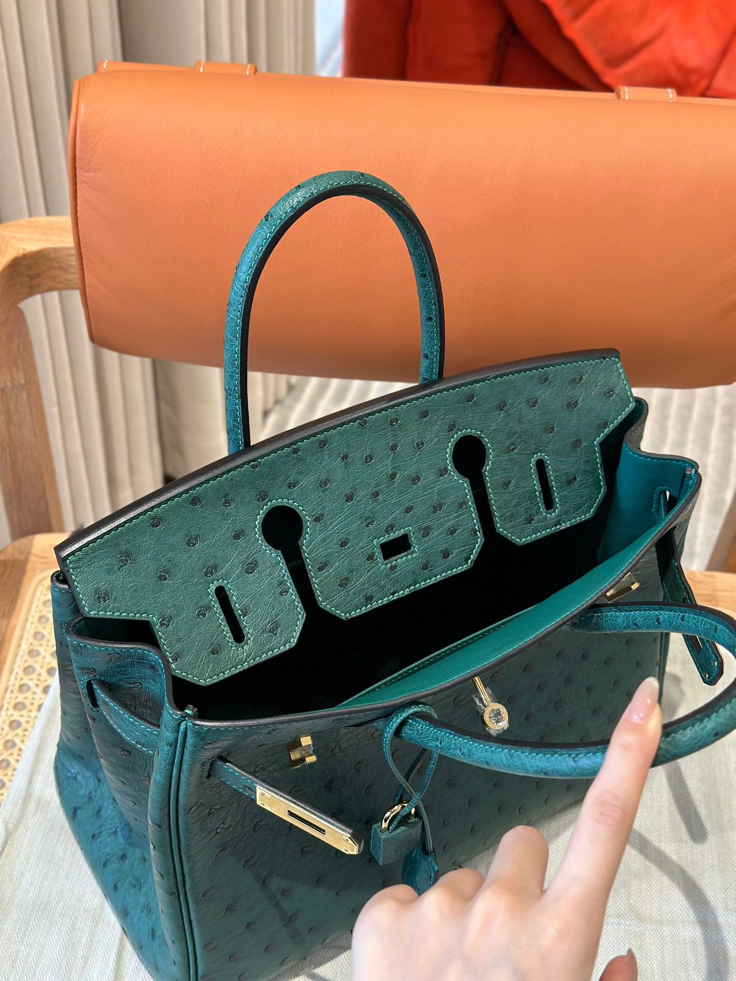 Hermès Birkin 30 Green Ostrich Leather Handbag