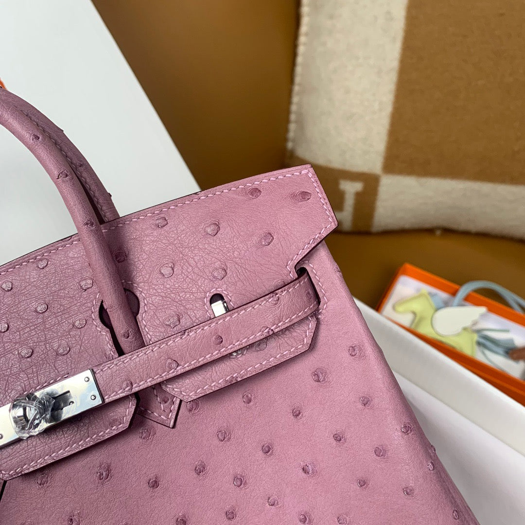 Hermes Birkin 25 Bag Lilas Ostrich SHW