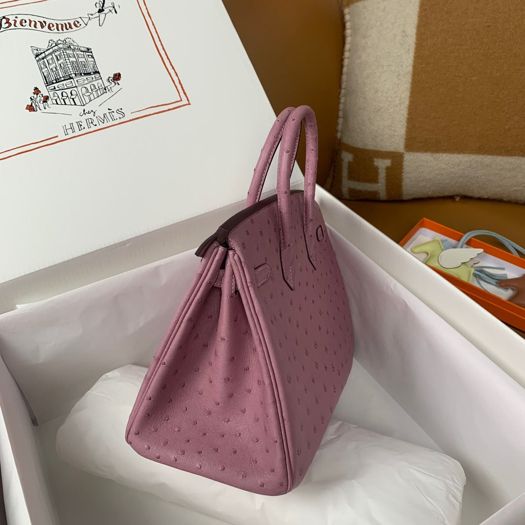 Hermes Birkin 25 Bag Lilas Ostrich SHW