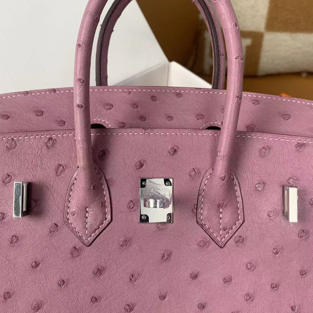 Hermes Birkin 25 Bag Lilas Ostrich SHW