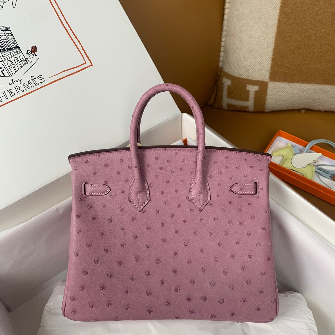 Hermes Birkin 25 Bag Lilas Ostrich SHW