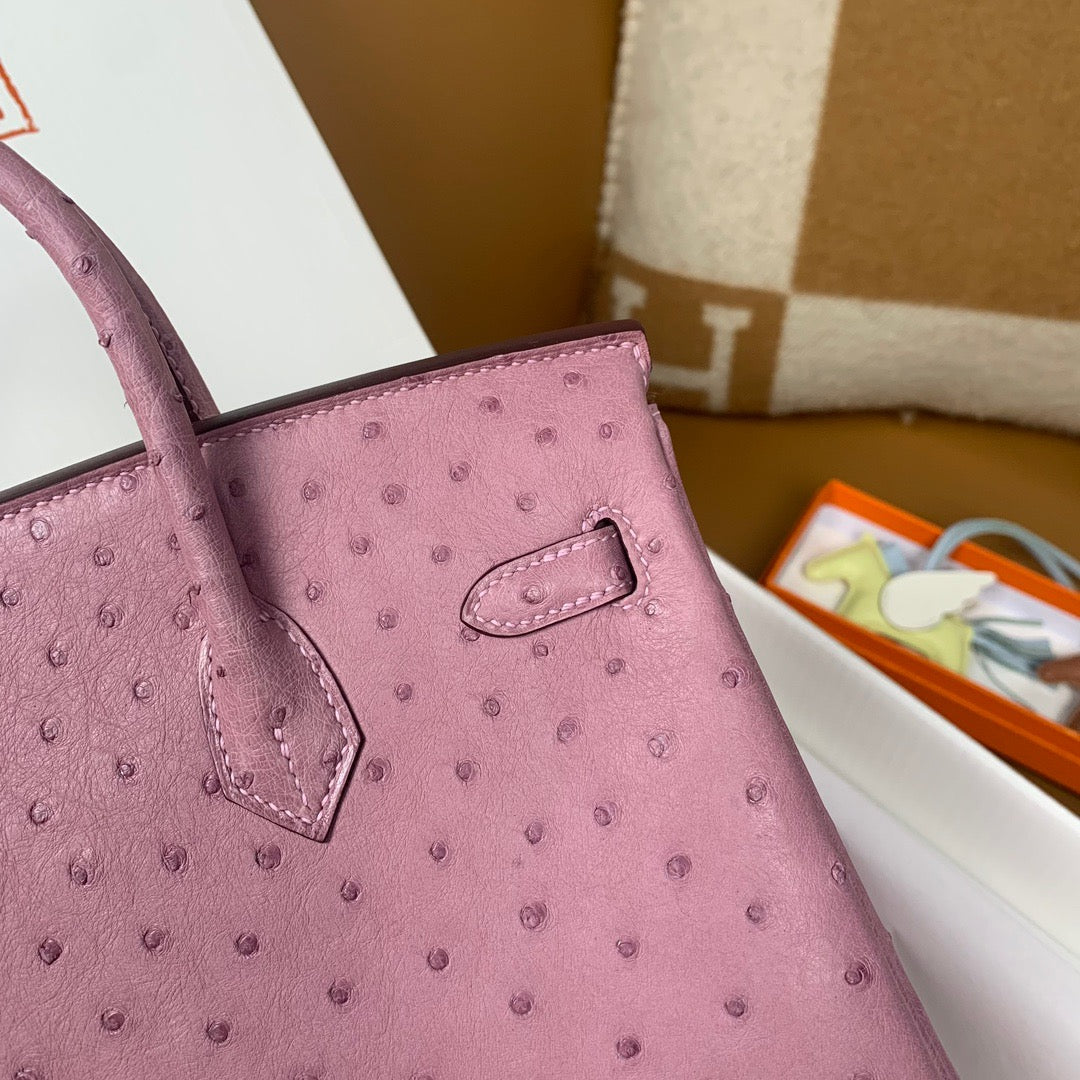 Hermes Birkin 25 Bag Lilas Ostrich SHW