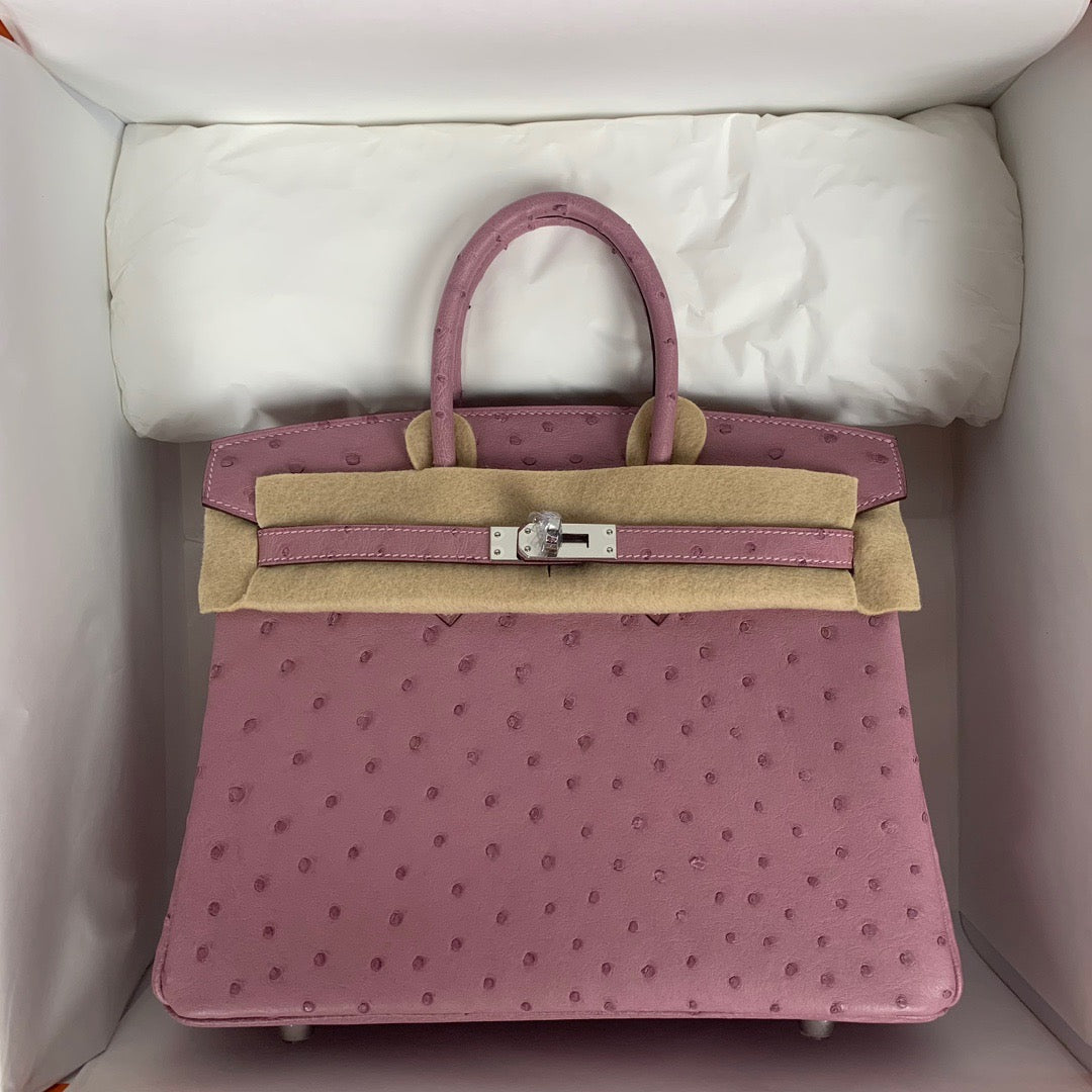 Hermes Birkin 25 Bag Lilas Ostrich SHW