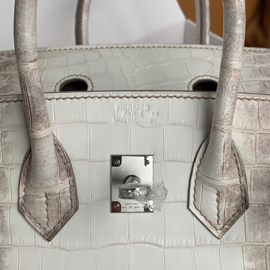 Hermes Birkin 25cm Himalayan Crocodile with Diamond Encrusted Hardware