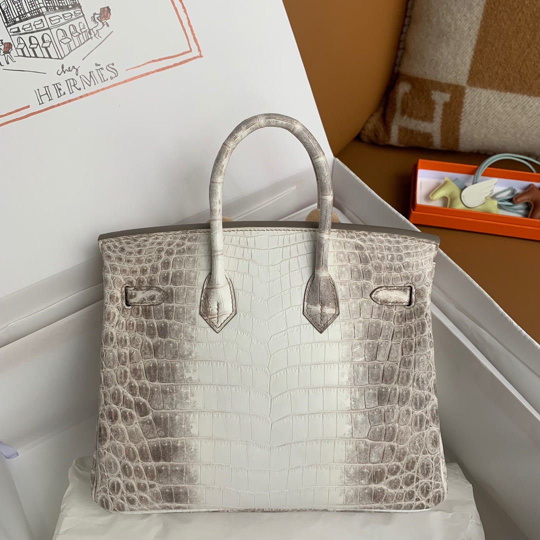 Hermes Birkin 25cm Himalayan Crocodile with Diamond Encrusted Hardware