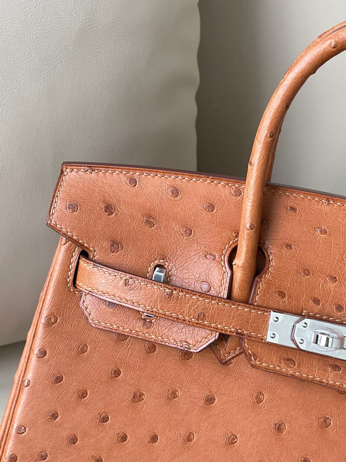 Hermes Birkin 25 Orange Ostrich Leather With Silver Hardware