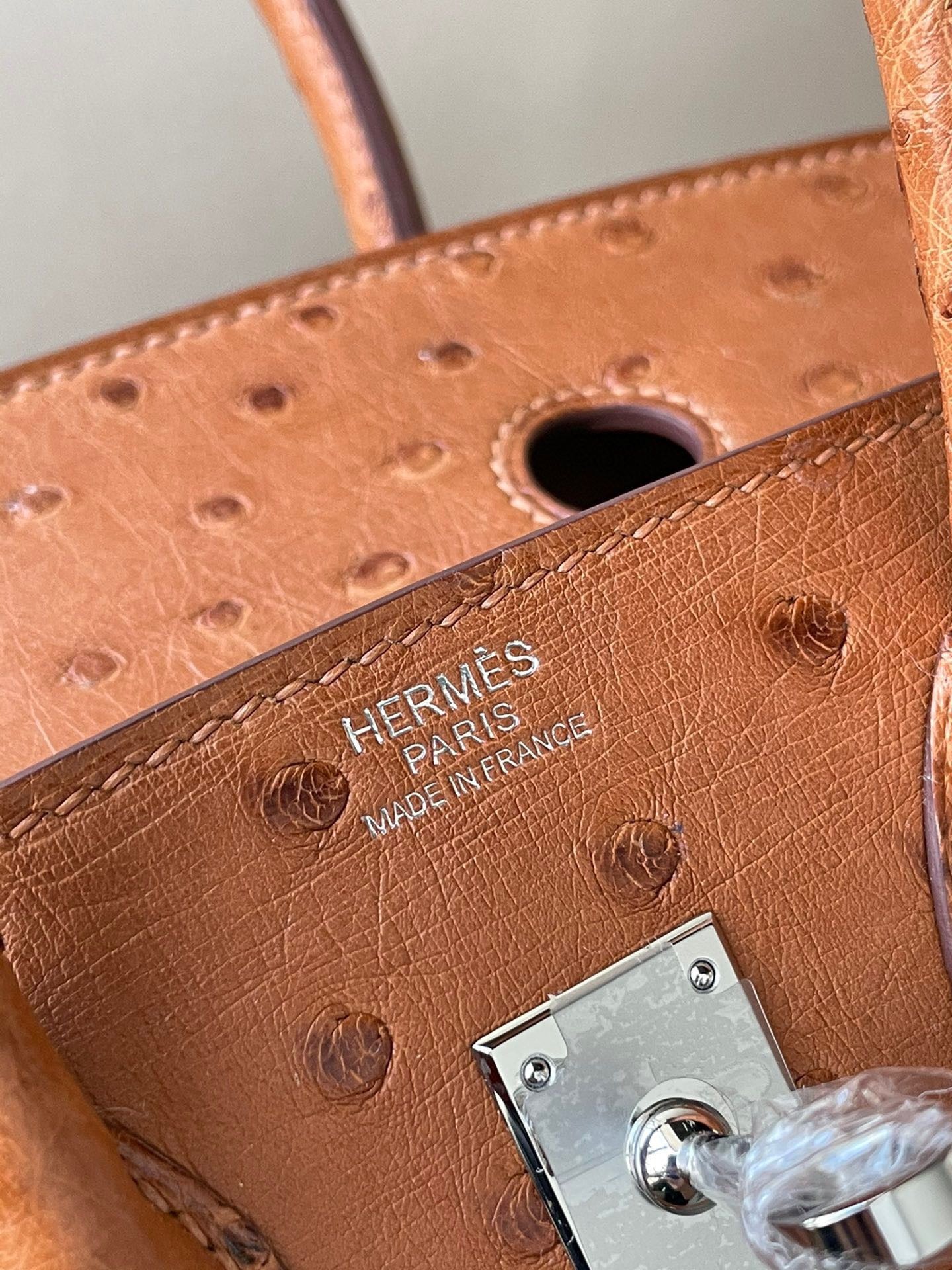 Hermes Birkin 25 Orange Ostrich Leather With Silver Hardware