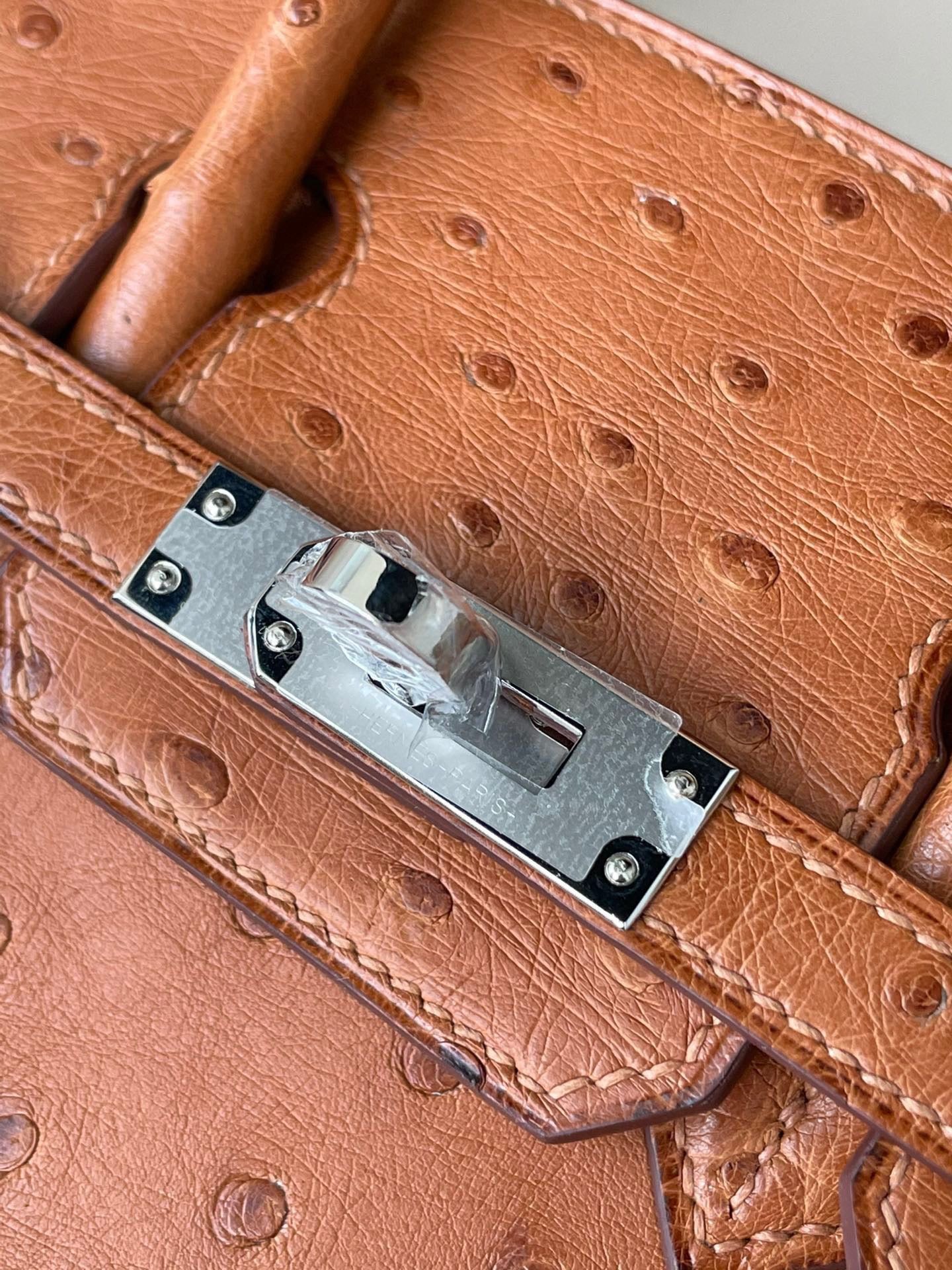 Hermes Birkin 25 Orange Ostrich Leather With Silver Hardware