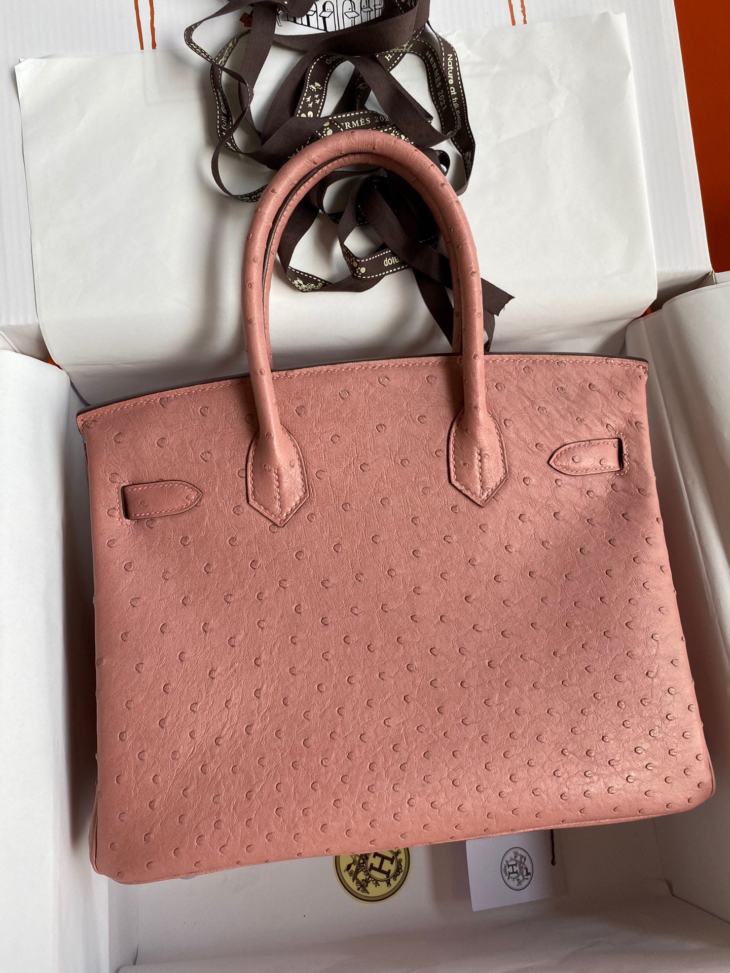 Hermes Birkin 30 Ostrich Leather Pink With Gold Hardware (GHW)