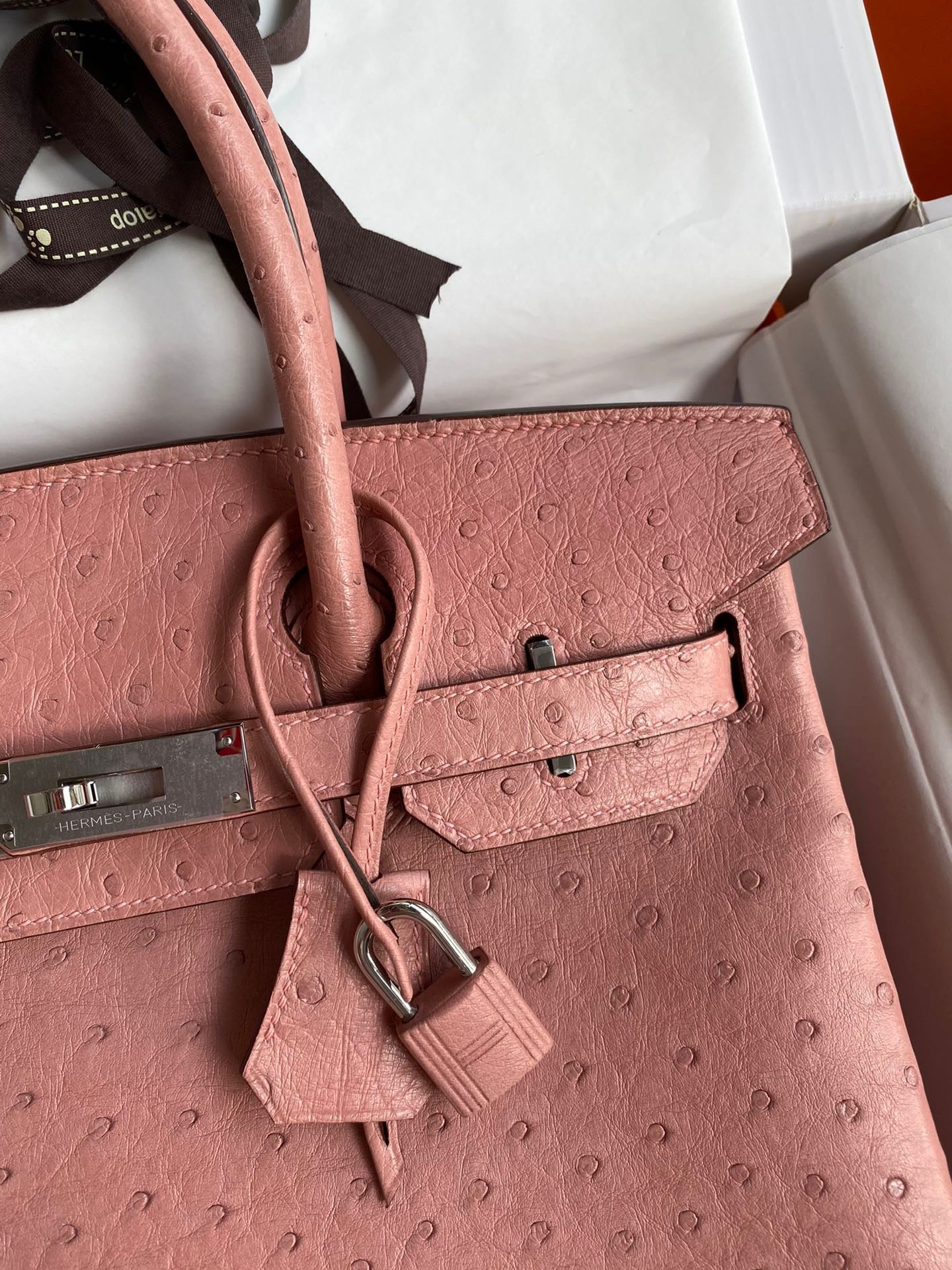 Hermes Birkin 30 Ostrich Leather Pink With Gold Hardware (GHW)