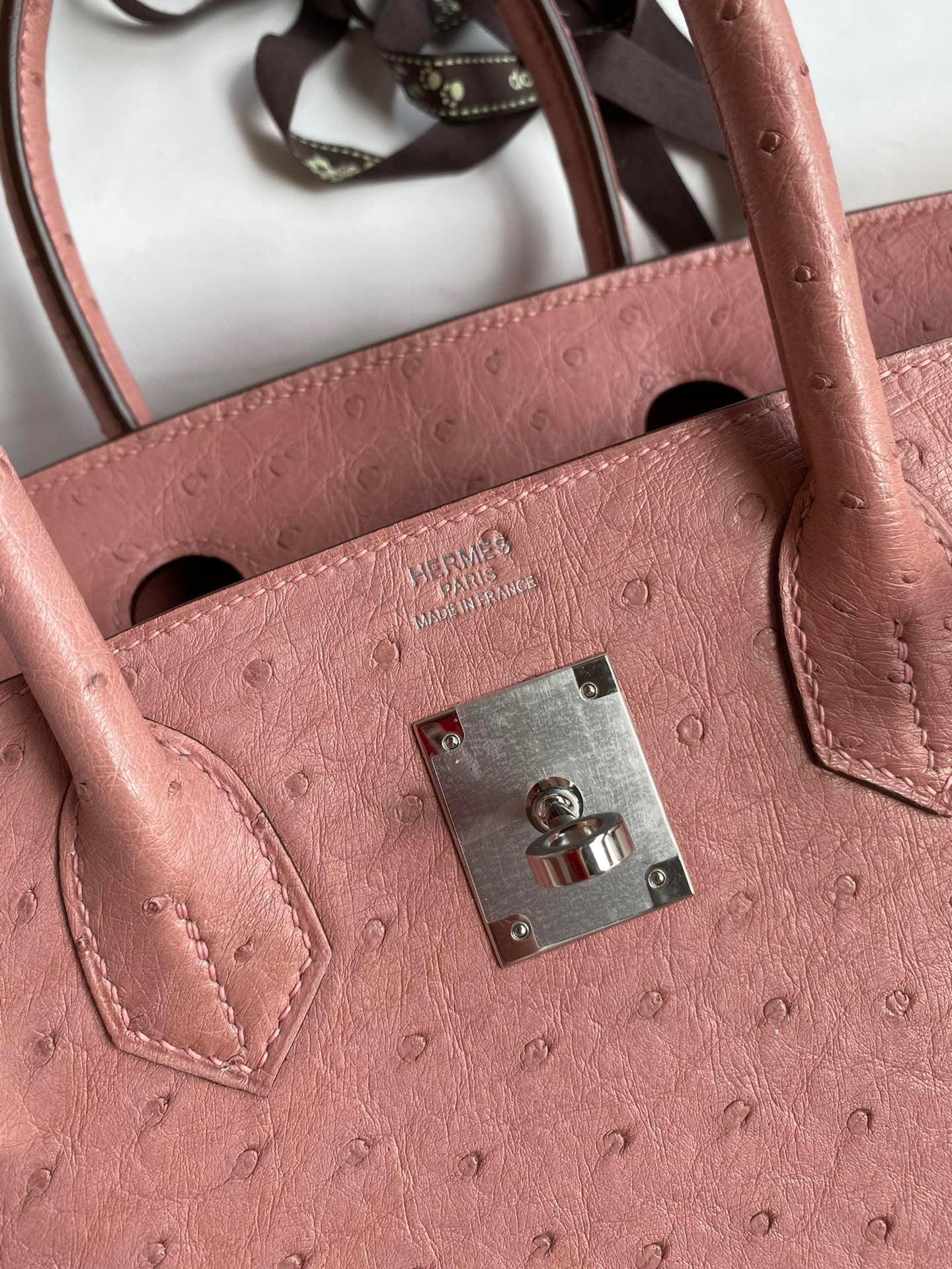 Hermes Birkin 30 Ostrich Leather Pink With Gold Hardware (GHW)