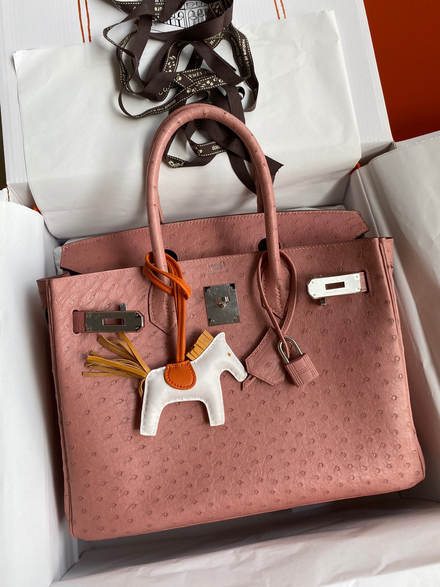 Hermes Birkin 30 Ostrich Leather Pink With Gold Hardware (GHW)