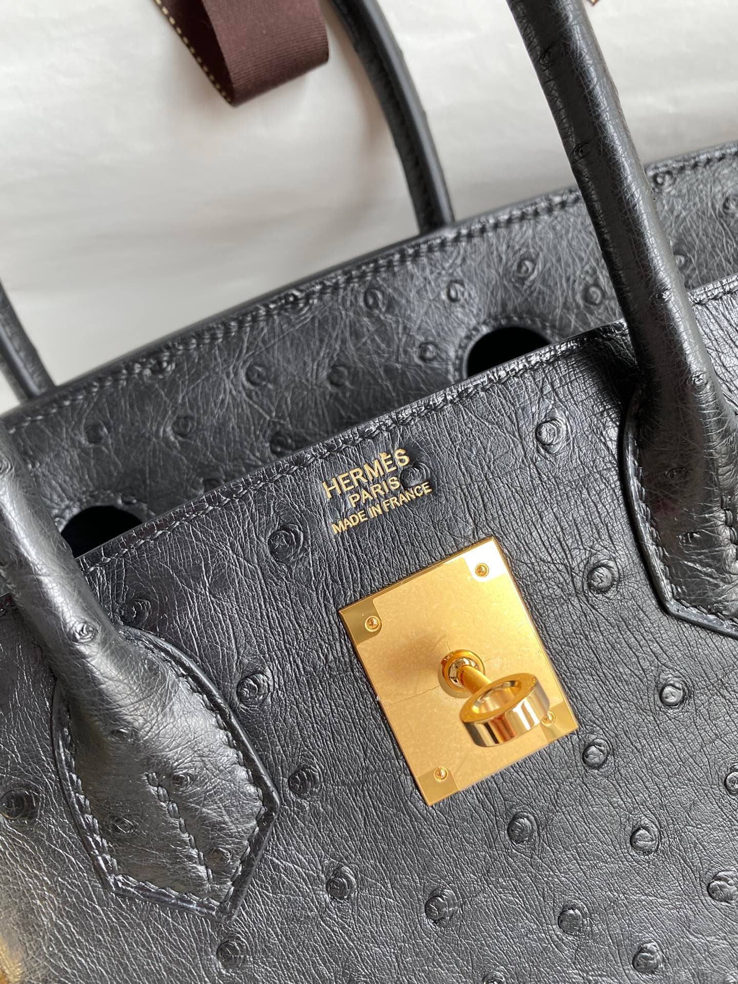 Hermes Birkin 30 Ostrich Leather Black With Gold Hardware (GHW)